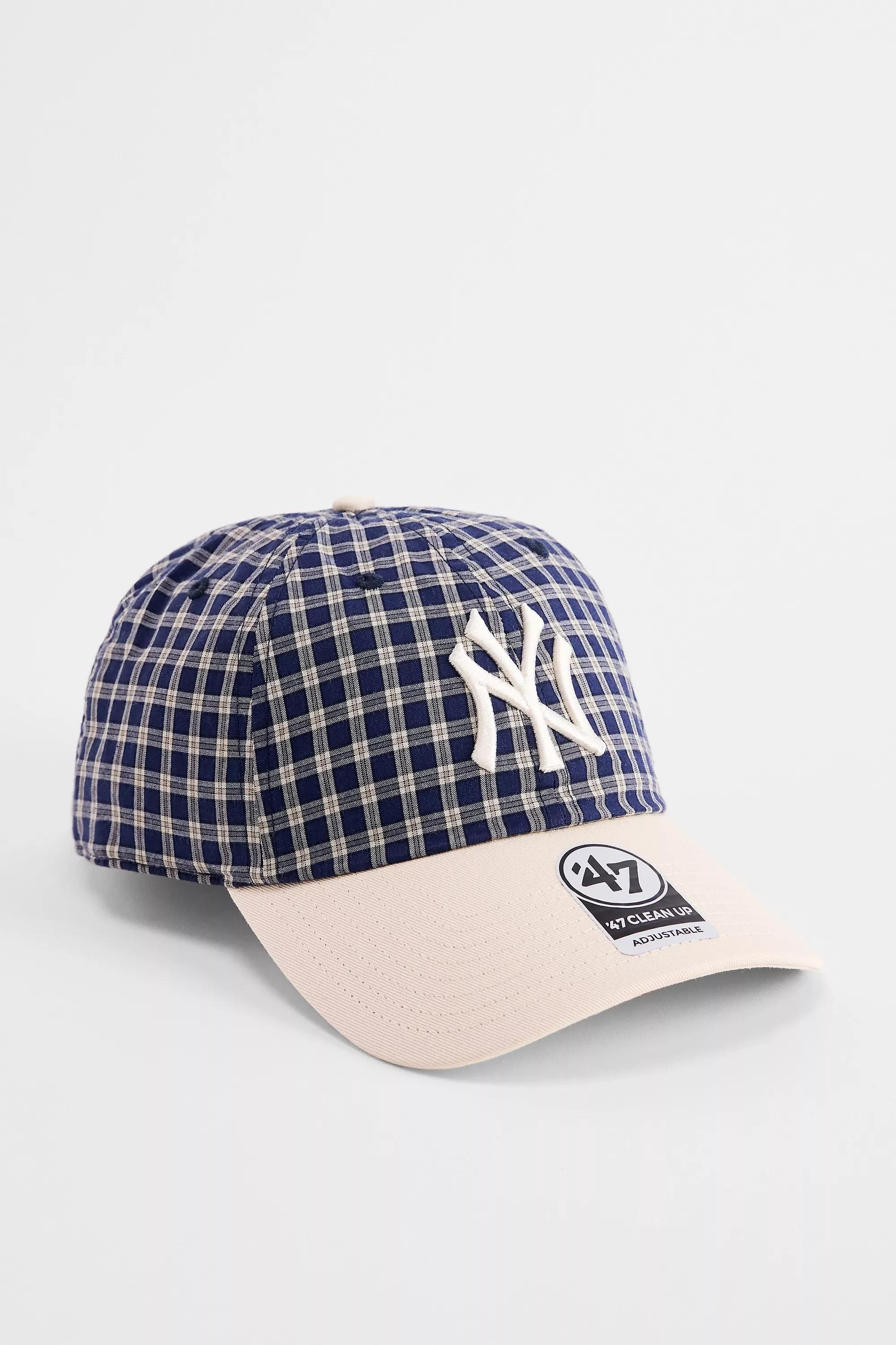 Navy 47 Brand Checked Ny Yankees Baseball Cap, NAVY, large image number 0
