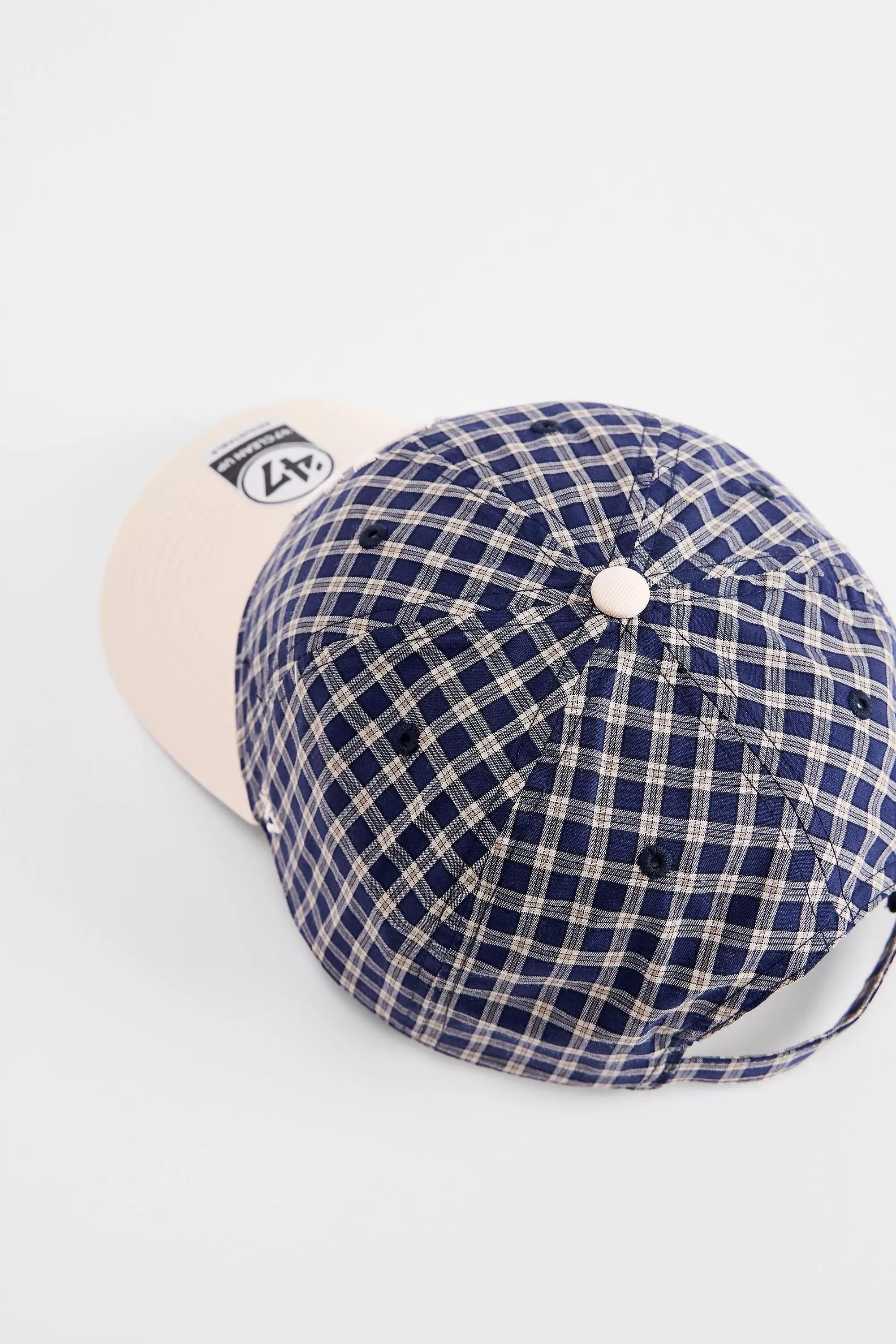 Navy 47 Brand Checked Ny Yankees Baseball Cap, NAVY, large image number 1