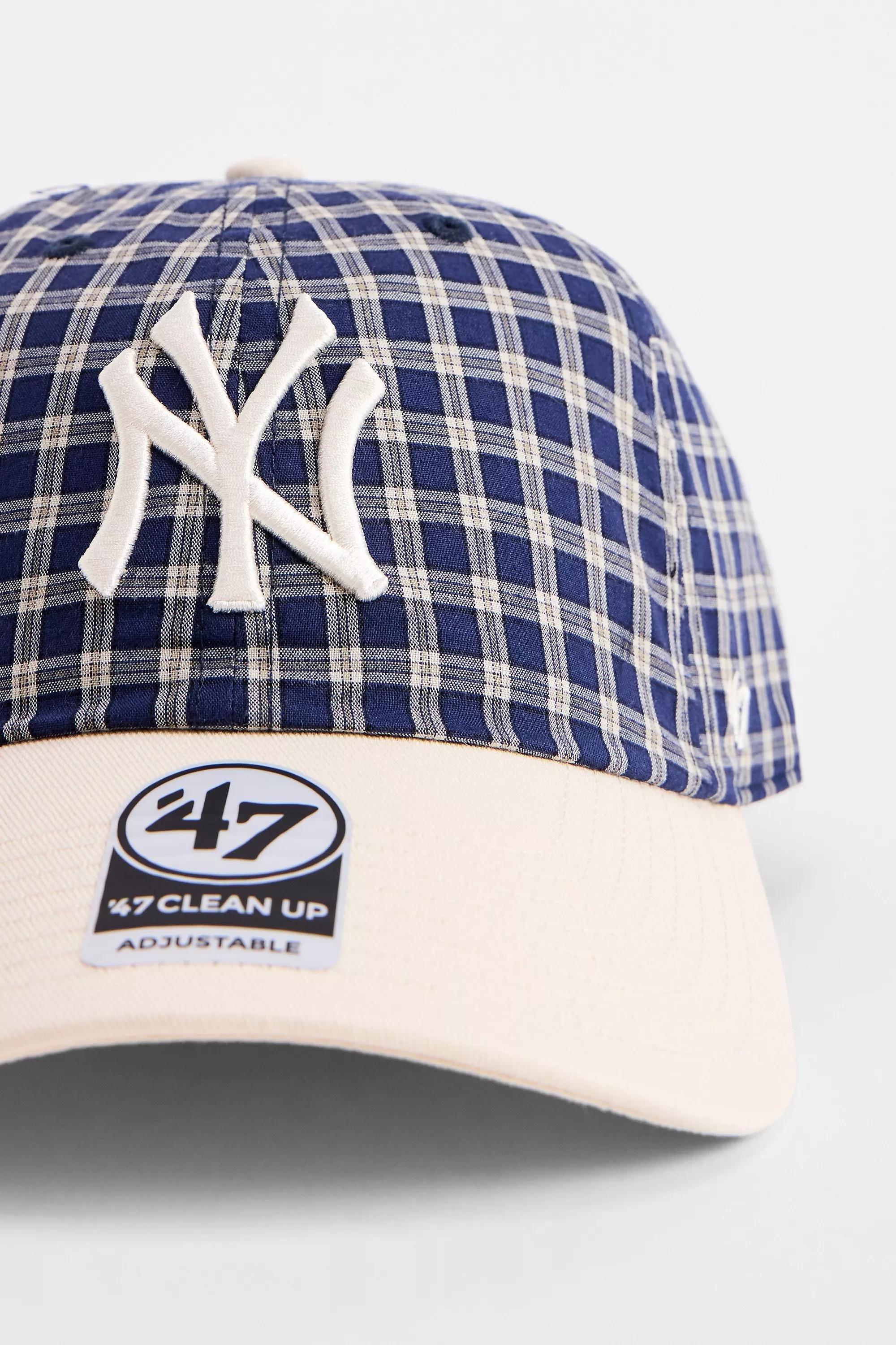 Navy 47 Brand Checked Ny Yankees Baseball Cap, NAVY, large image number 2