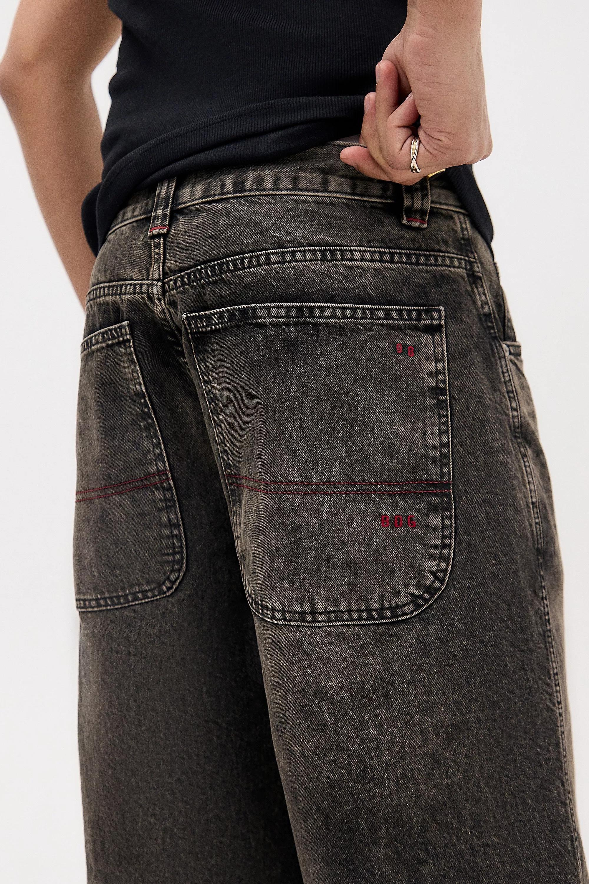 Black Bdg Relacxed Denim Shorts, BLK, medium