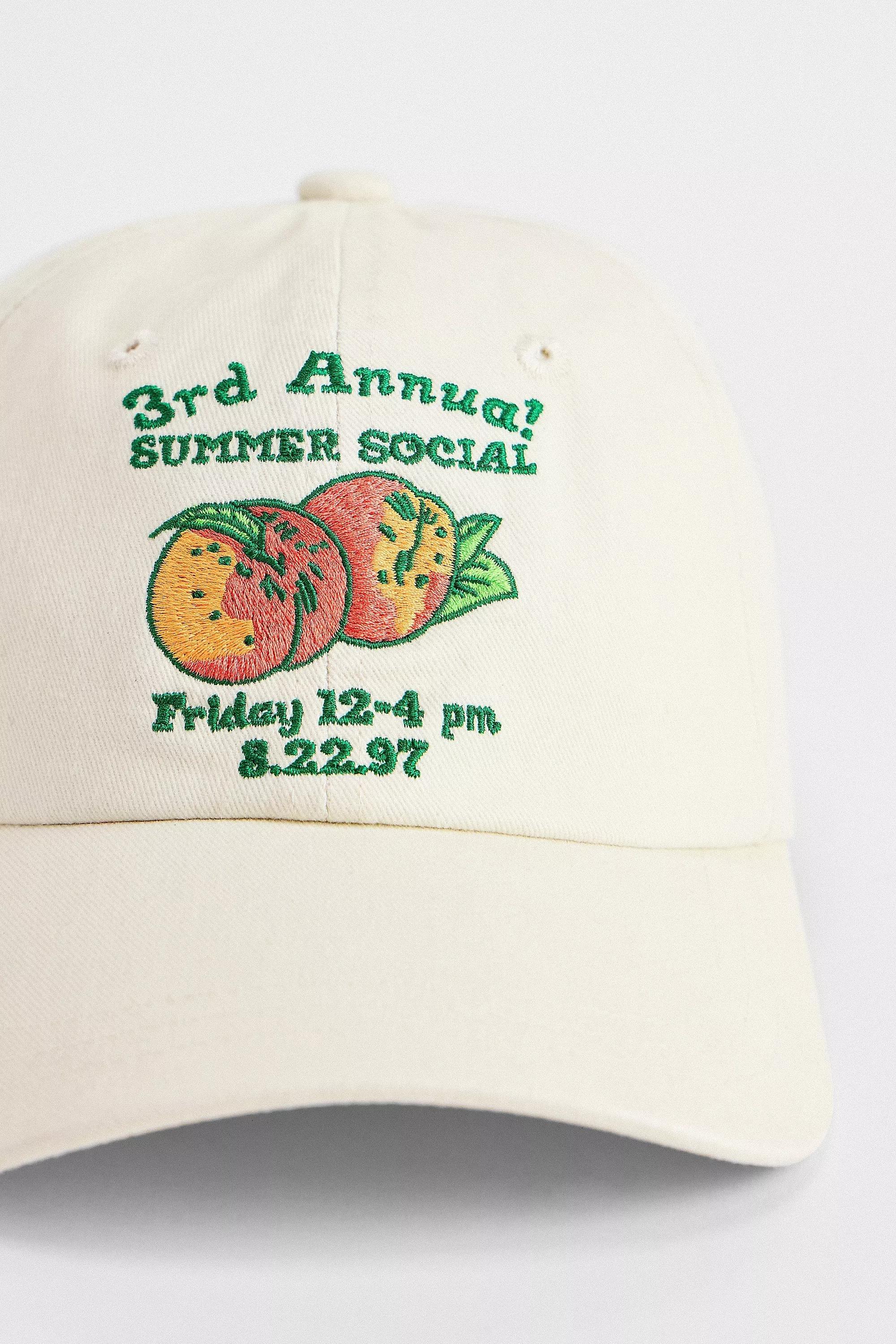 Cream Embroidered Cap, CREME, large image number 1