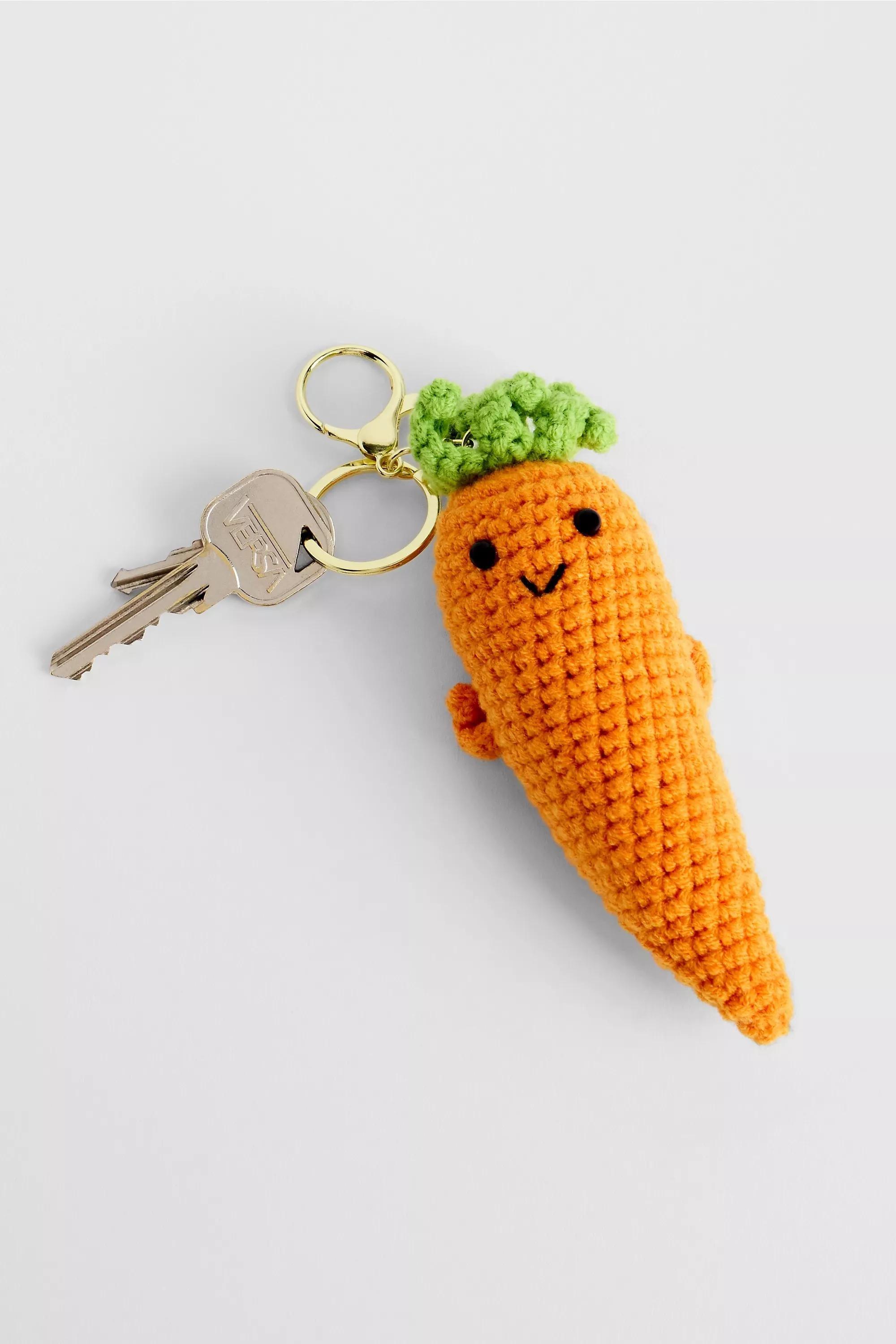 Orange Carrot Knit Keyring, ORANGE, large image number 3