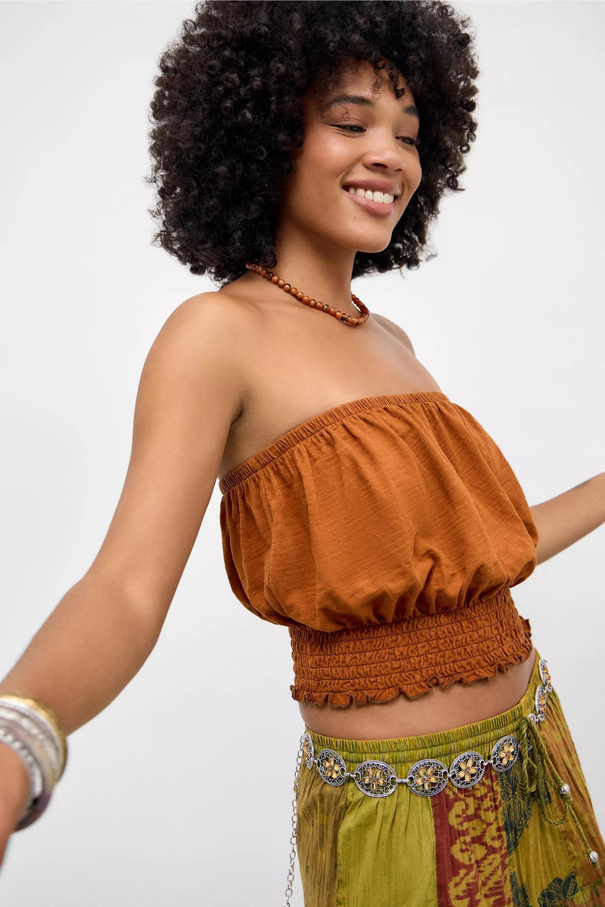 Brown UO Maris Crop Top, , large image number 0