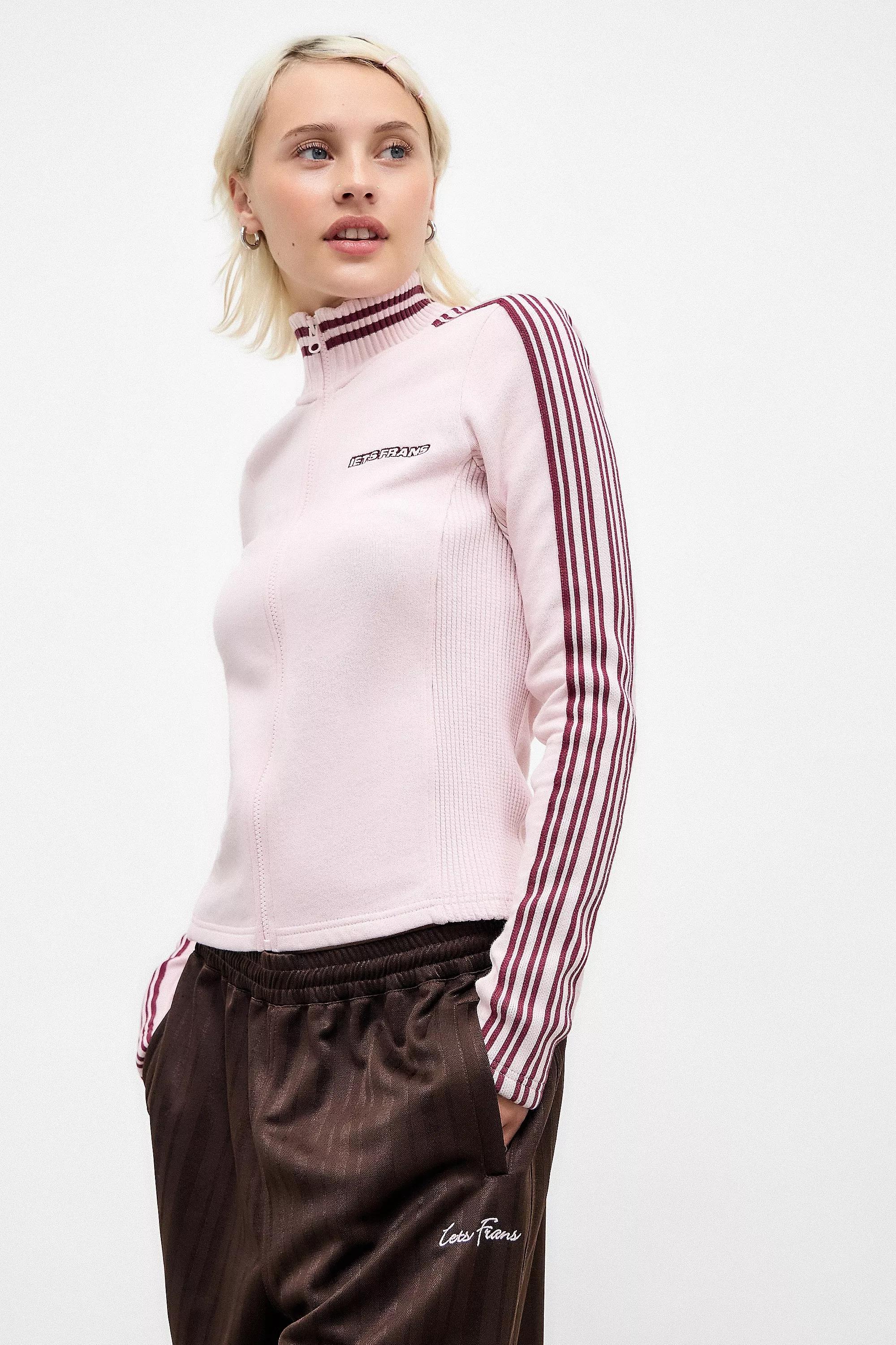 Whisper Pink UO Track Top Sweater, , large image number 2