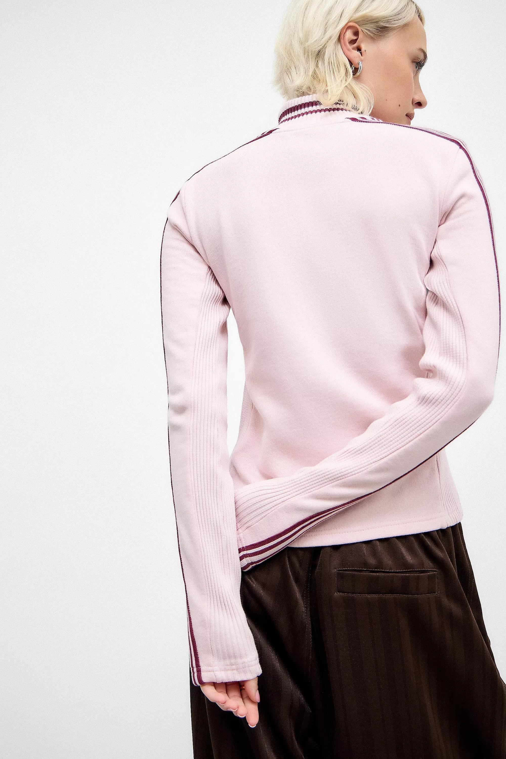 Whisper Pink UO Track Top Sweater, , large image number 4