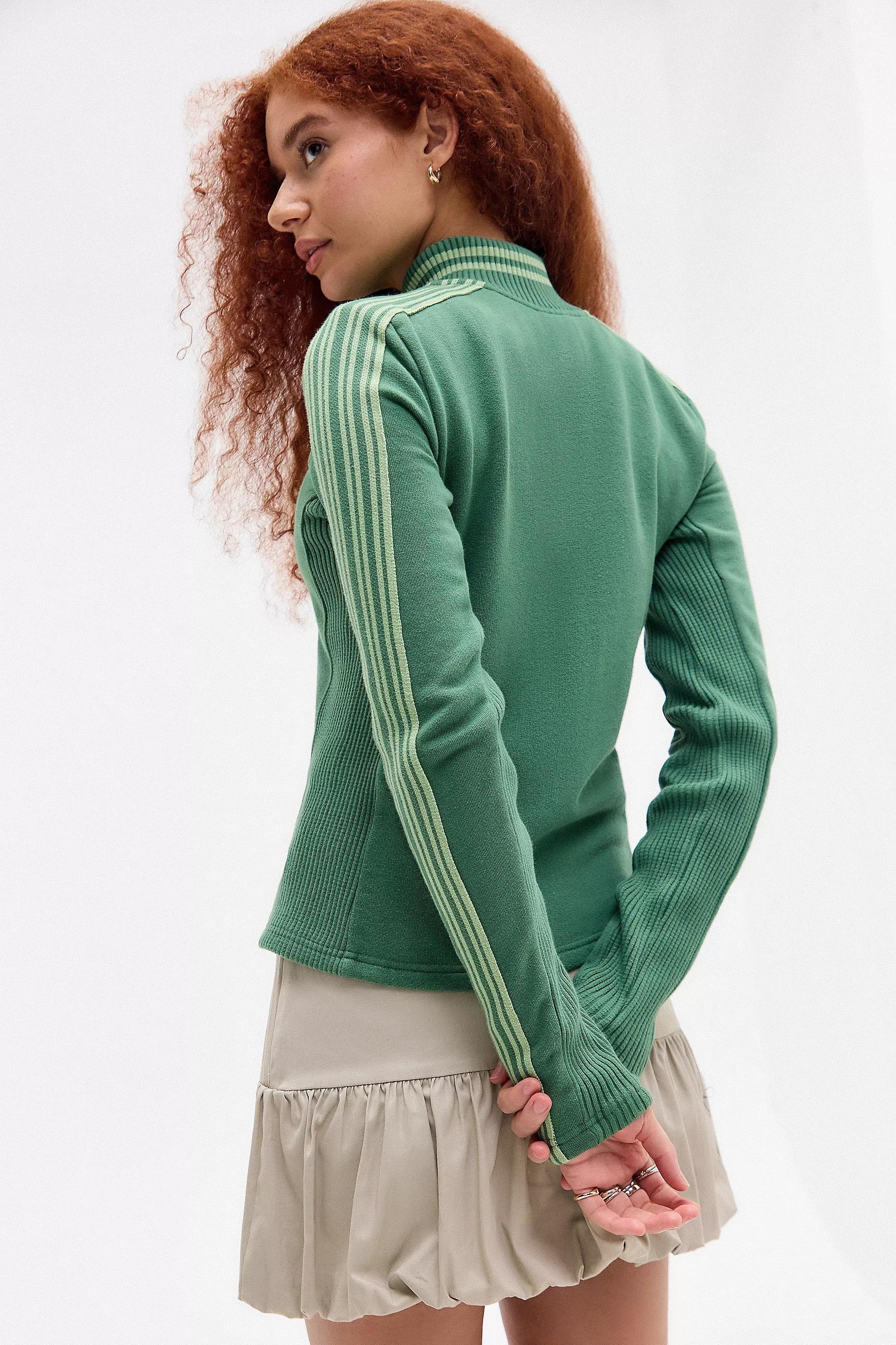 Green UO Track Top Sweater, , large image number 3