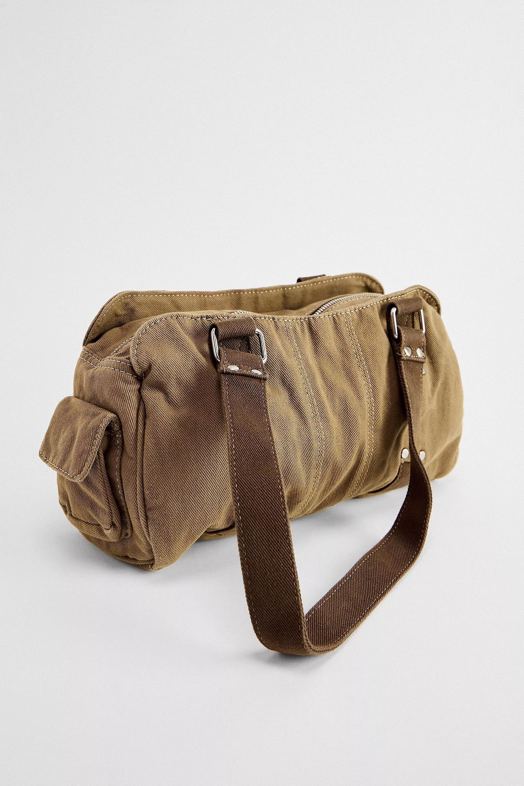 BDG Canvas Heart Charm Shoulder Bag, KHAKI, large image number 4
