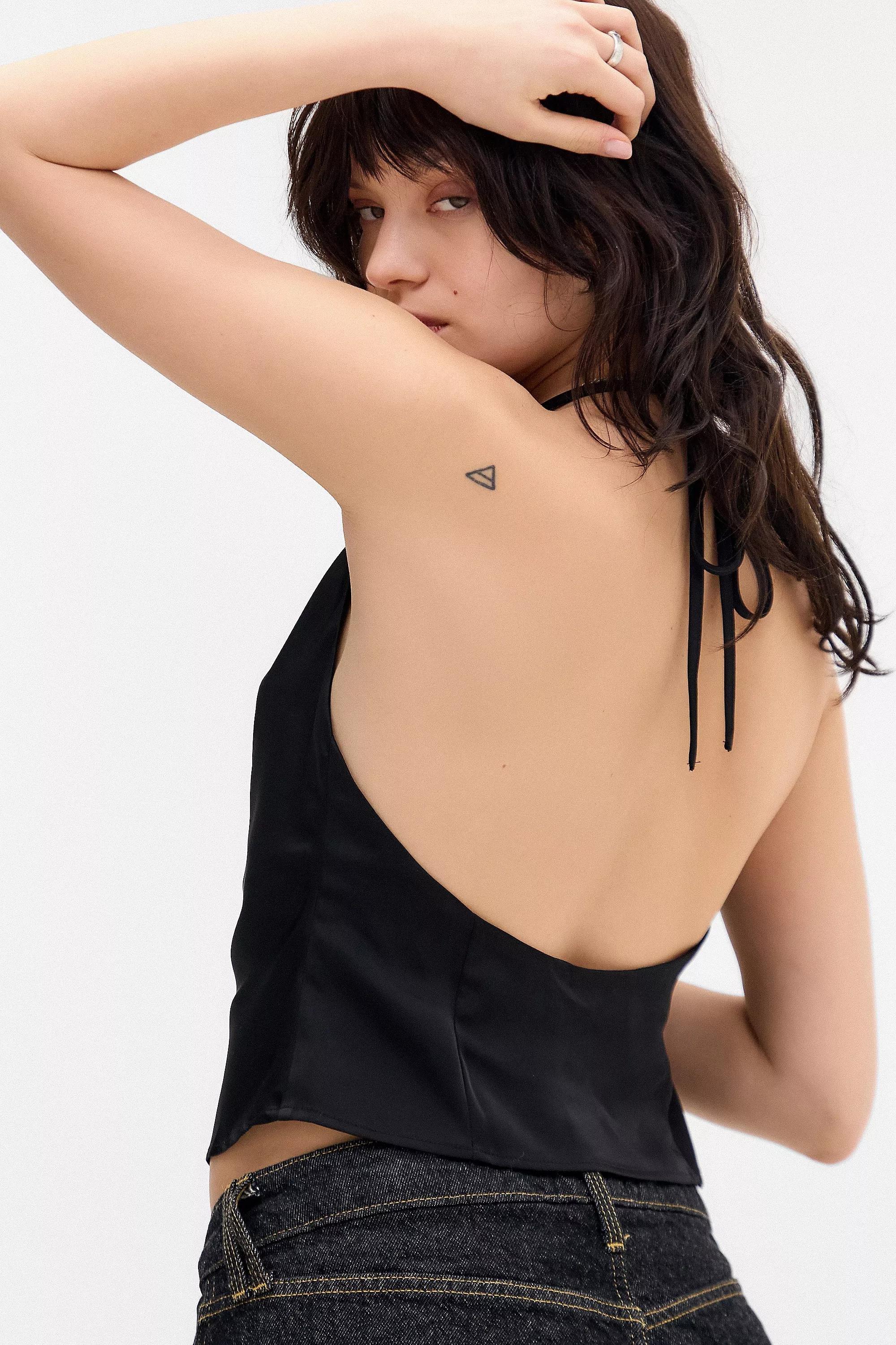 Black Silence + Noise Deja Halter Tank Top, , large image number 4
