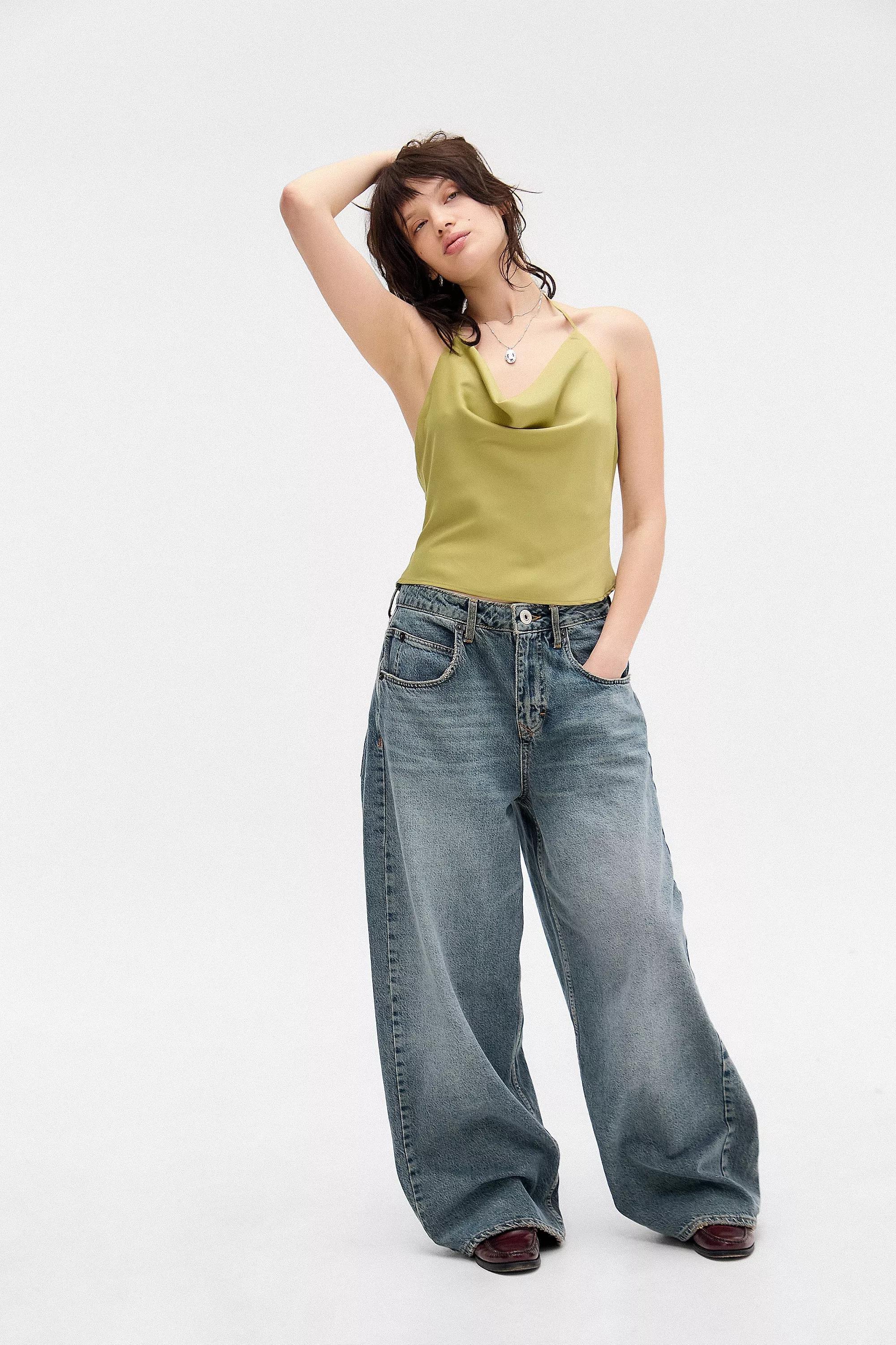 OLIVE Silence + Noise Deja Halter Cami, OLIVE, large image number 1