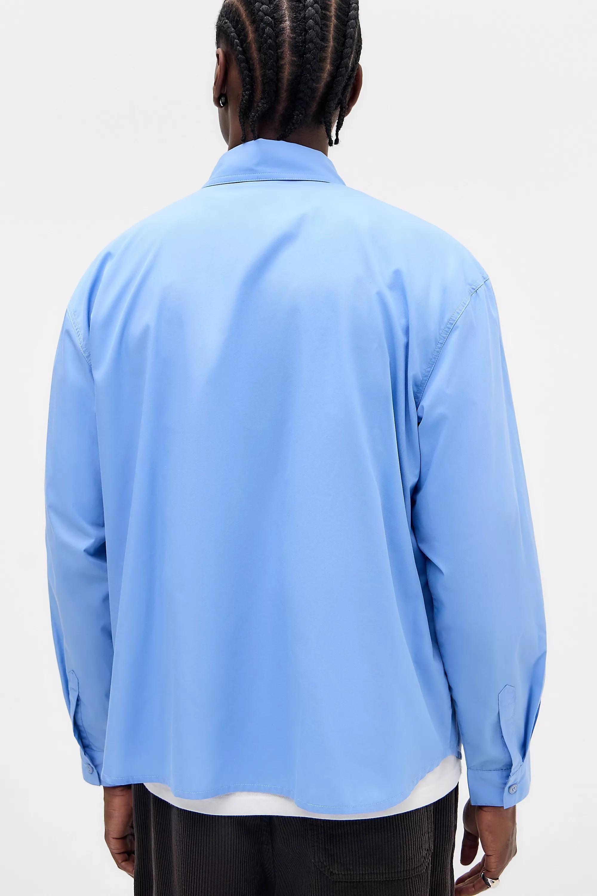 BLUE Umbro UO Exclusive Blue Logo Oxford Shirt, BLUE, large image number 3