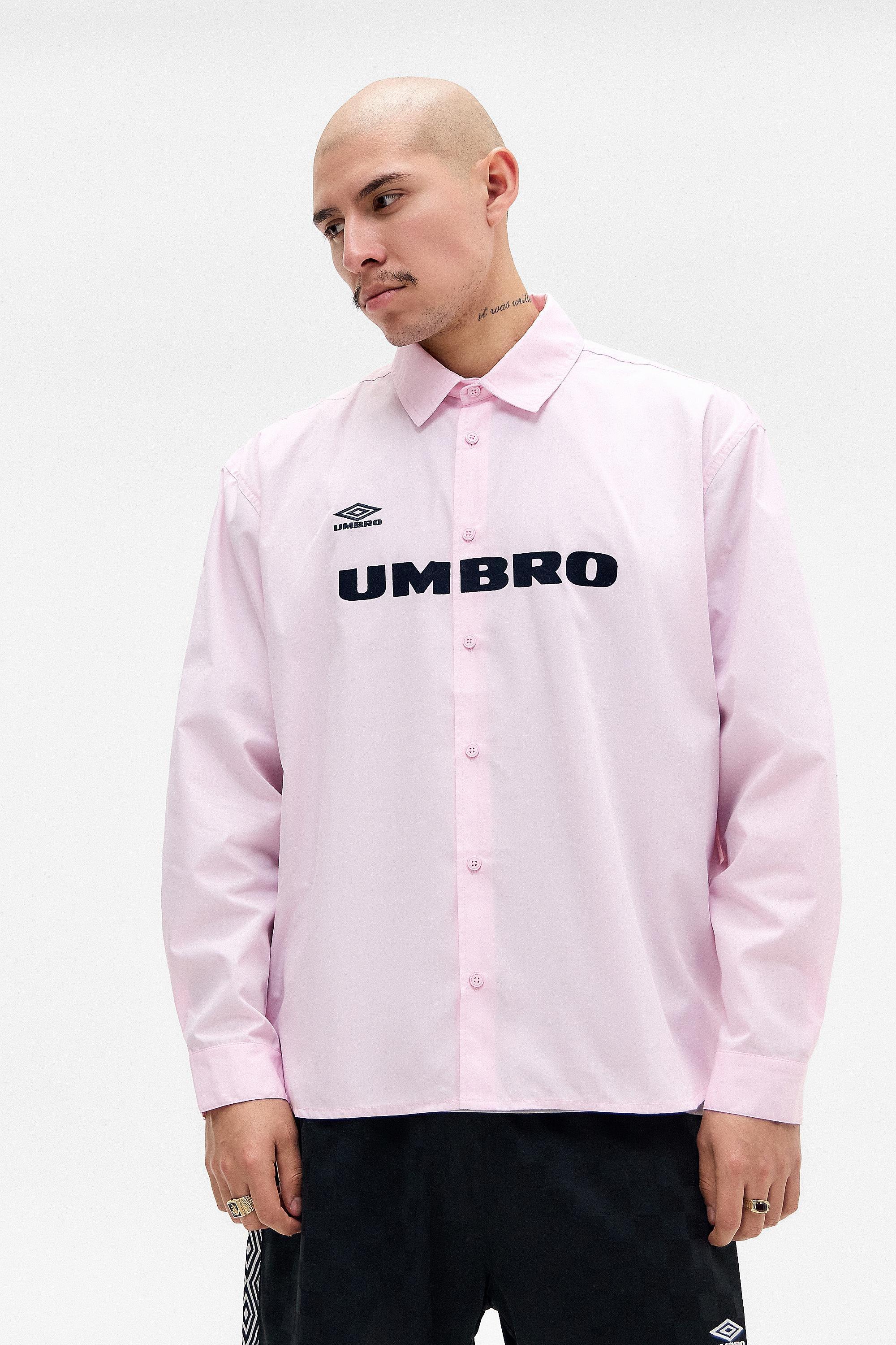 PINK Umbro UO Exclusive Pink Logo Oxford Shirt, PINK, large image number 0