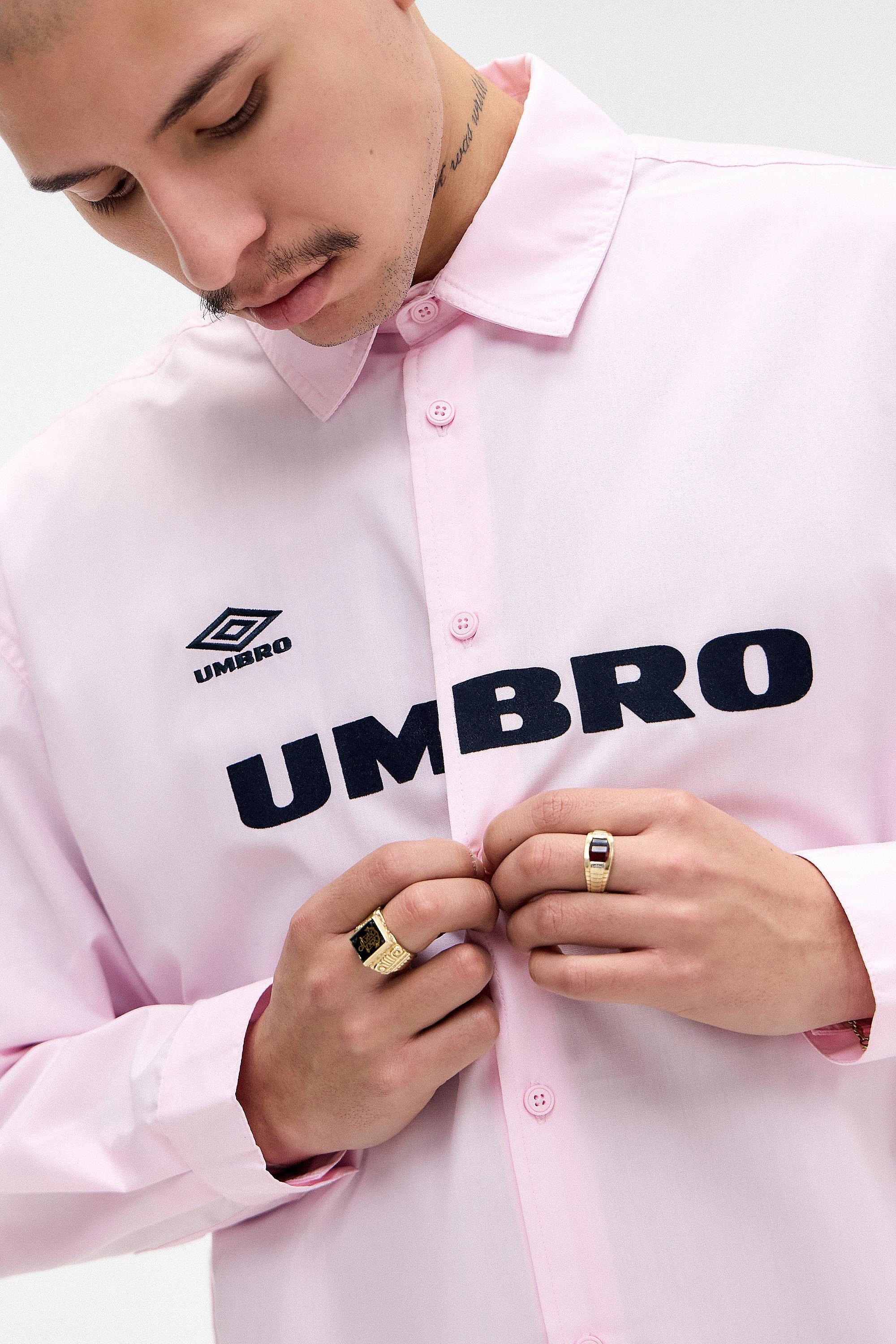PINK Umbro UO Exclusive Pink Logo Oxford Shirt, PINK, large image number 1