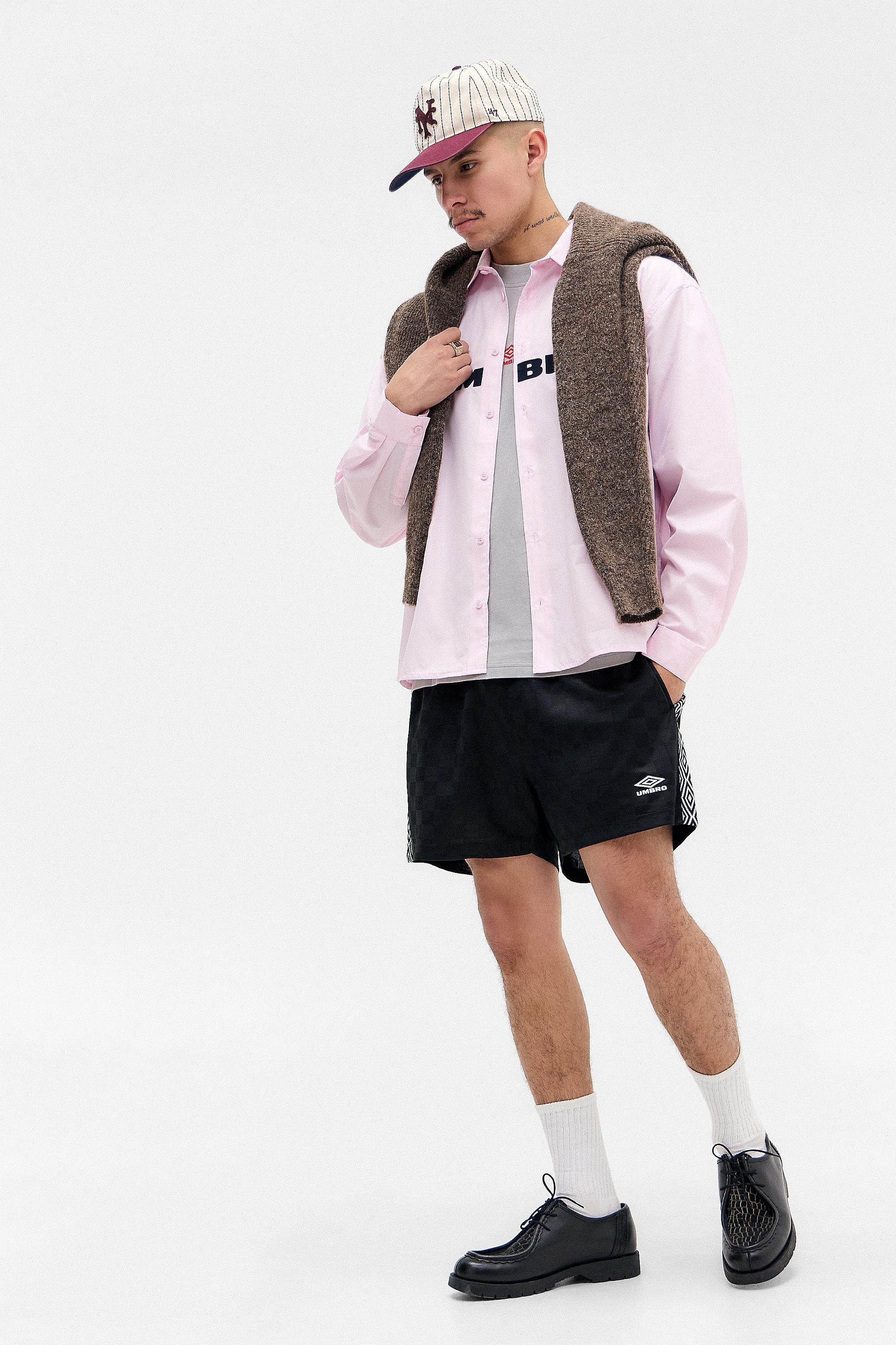 PINK Umbro UO Exclusive Pink Logo Oxford Shirt, PINK, large image number 2