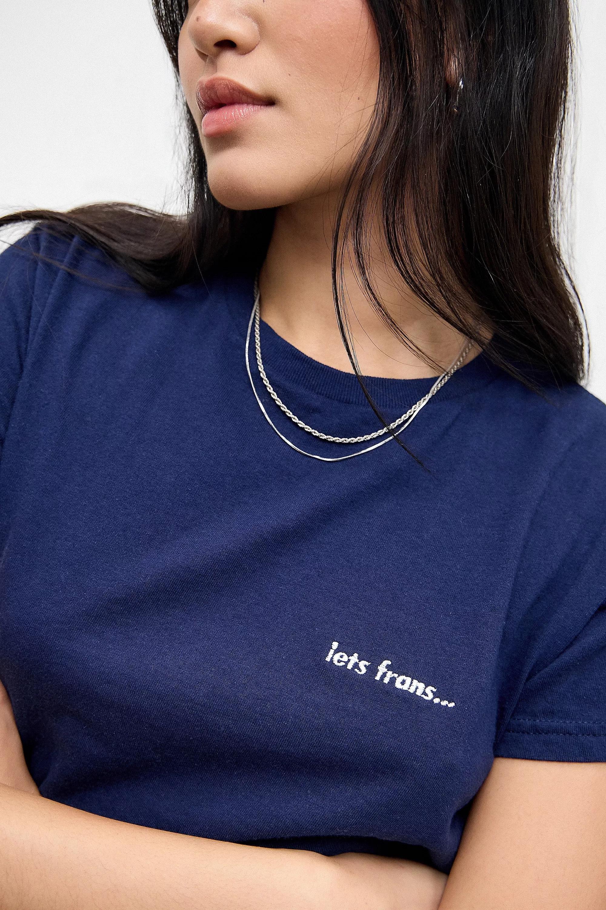 Navy Iets Frans... Plain Boxy T-Shirt, , large image number 2