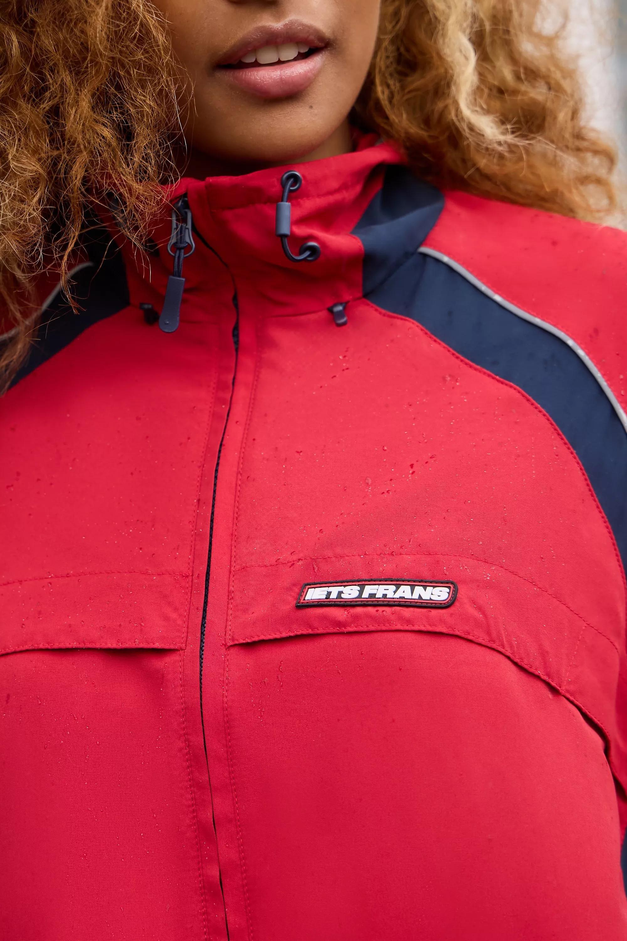 RED iets frans... Tyla Panelled Shell Jacket, RED, large image number 3