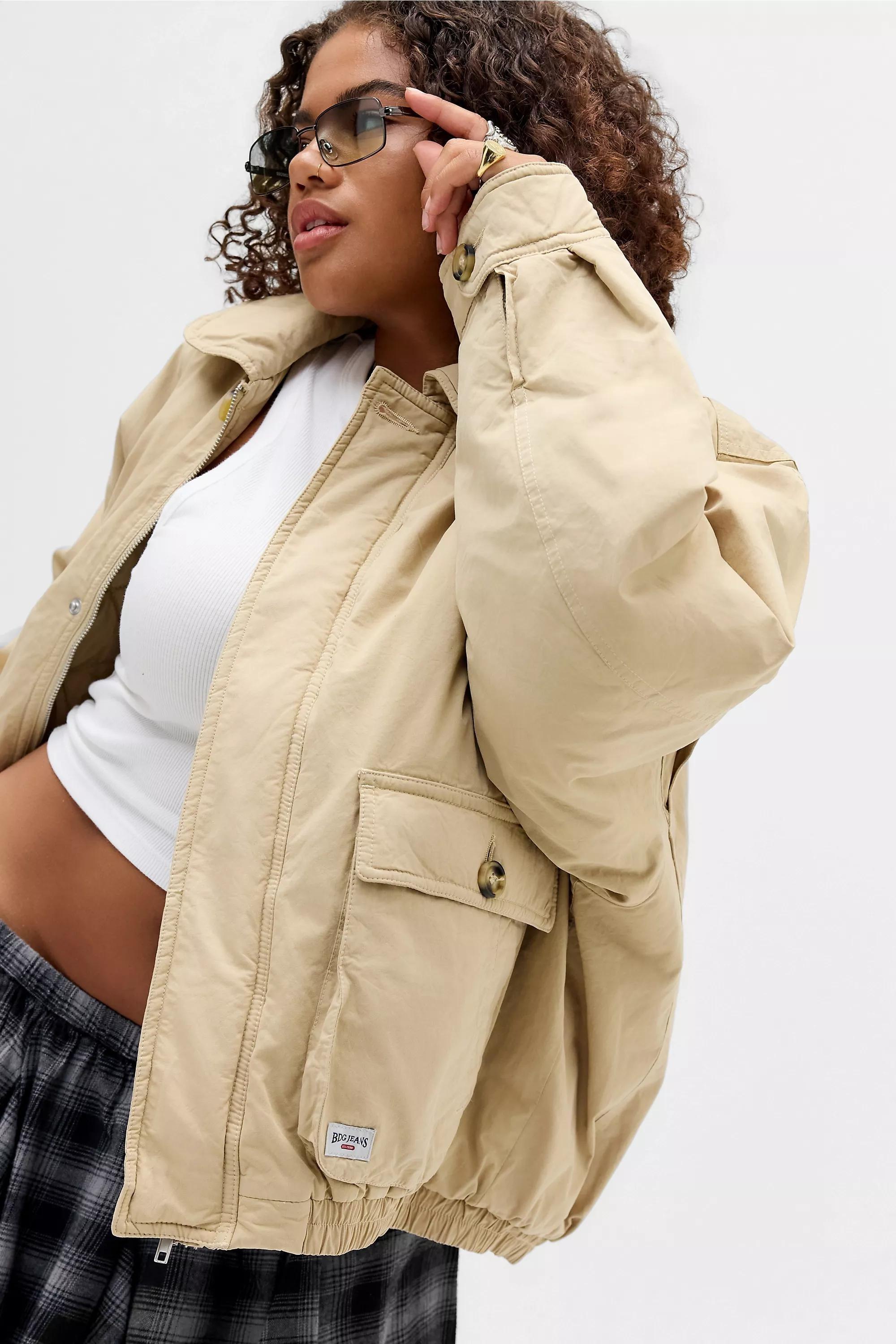 Cream Bdg Yafa Padded Harrington Jacket, CREME, large image number 4