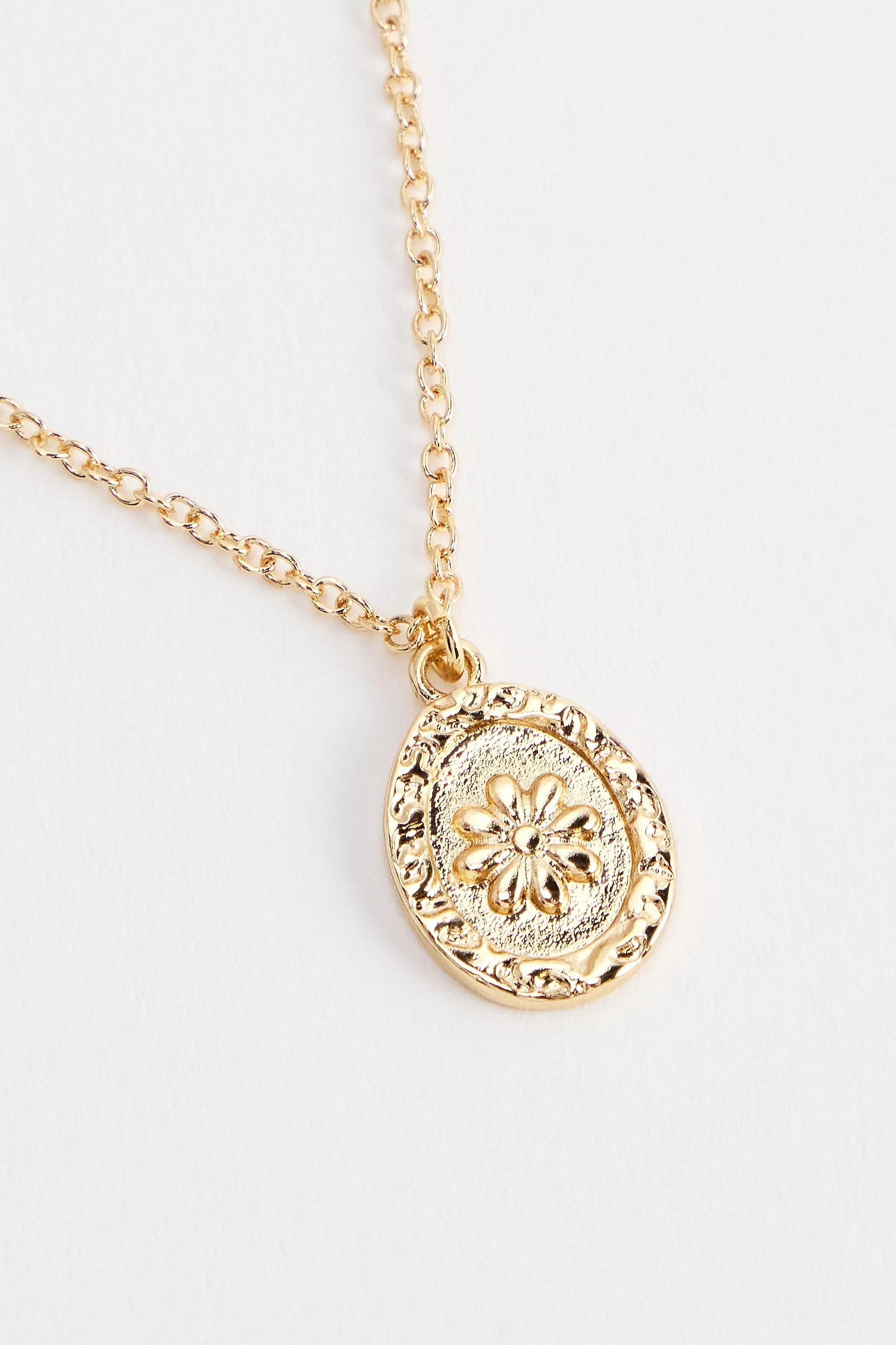 Silence + Noise Daisy Concho Pendant Necklace, GOLD, large image number 0