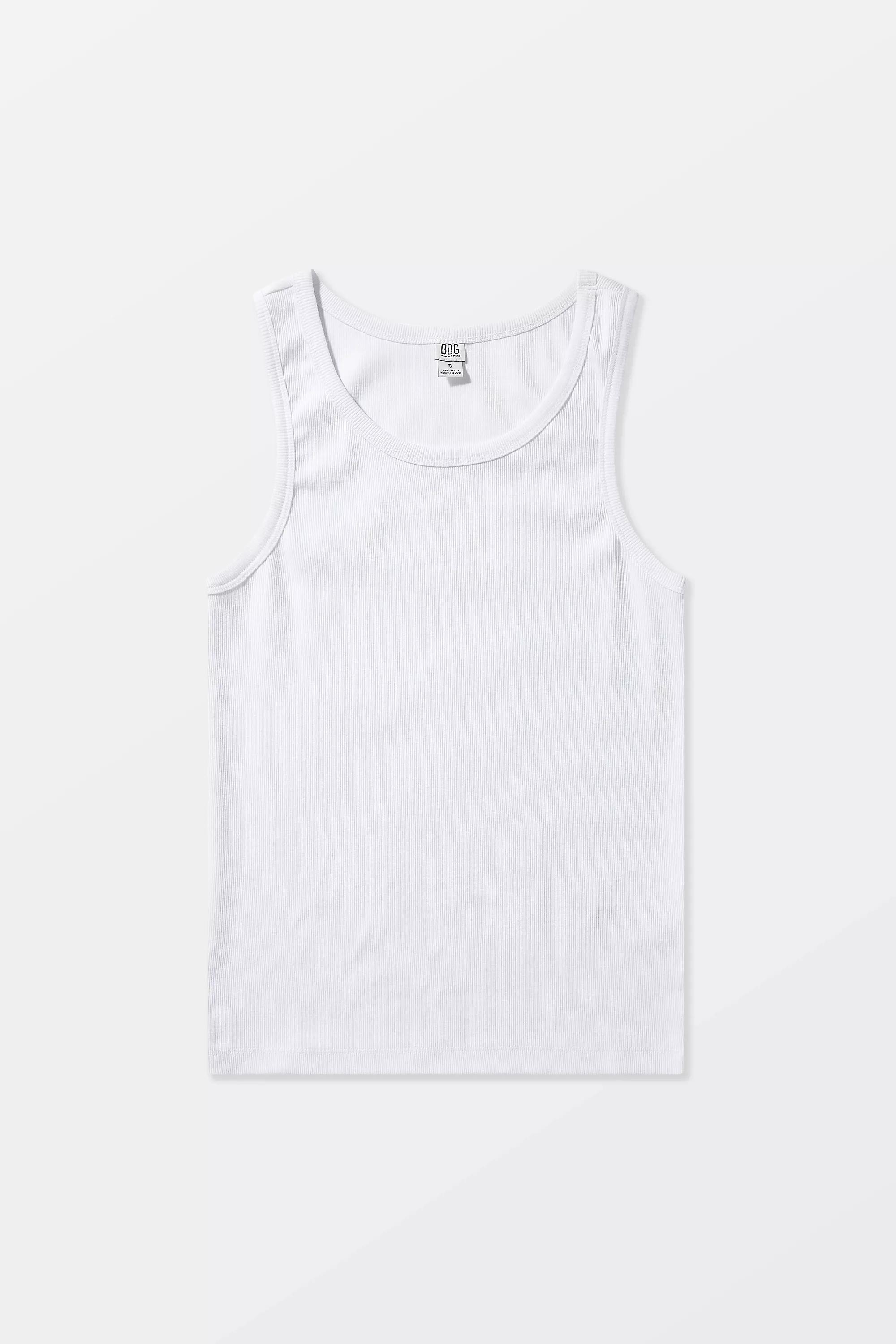 White Bdg Ribbed Vest, , large image number 5