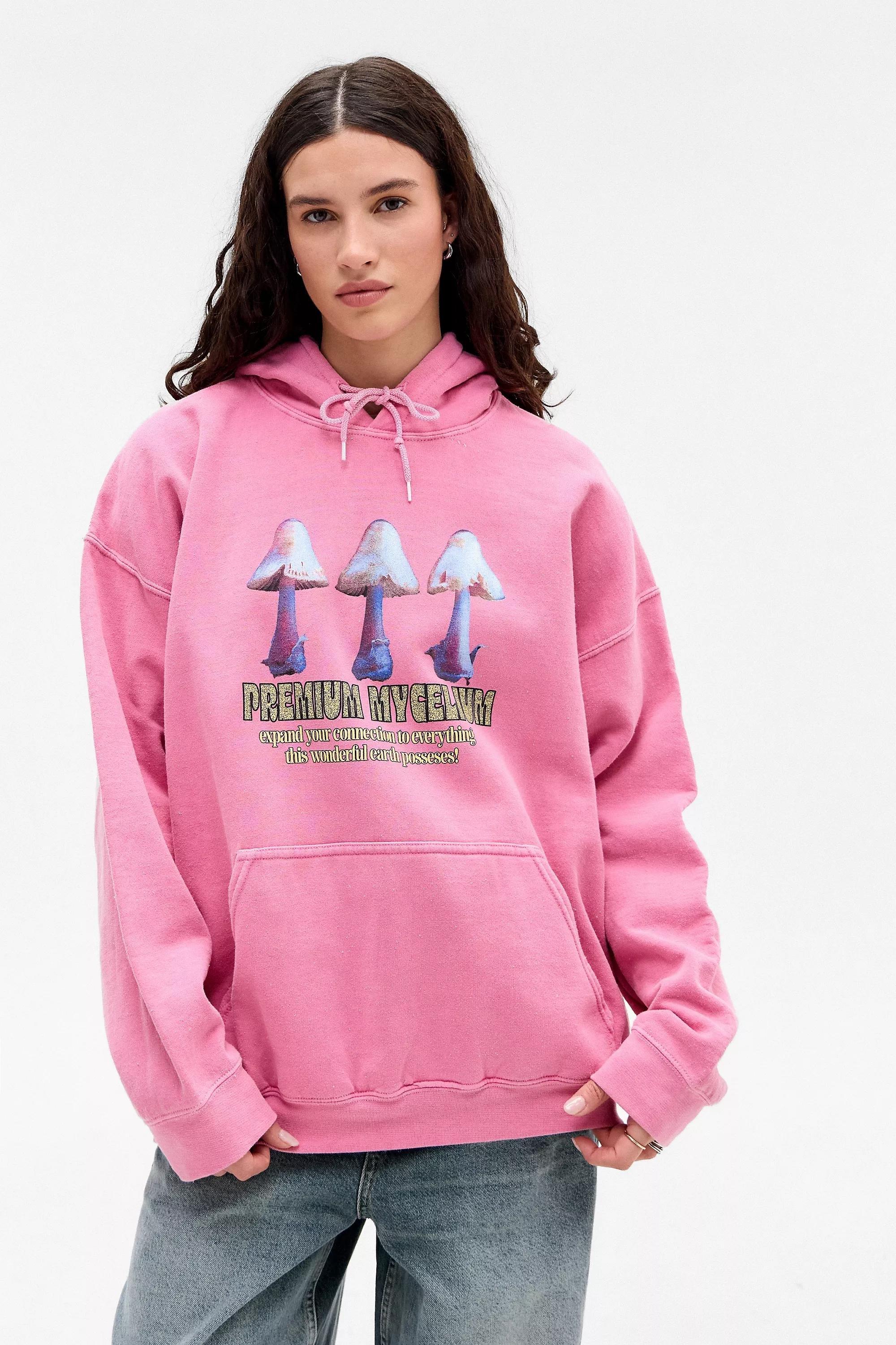 Pink Uo Printed Hoodie, , large image number 0