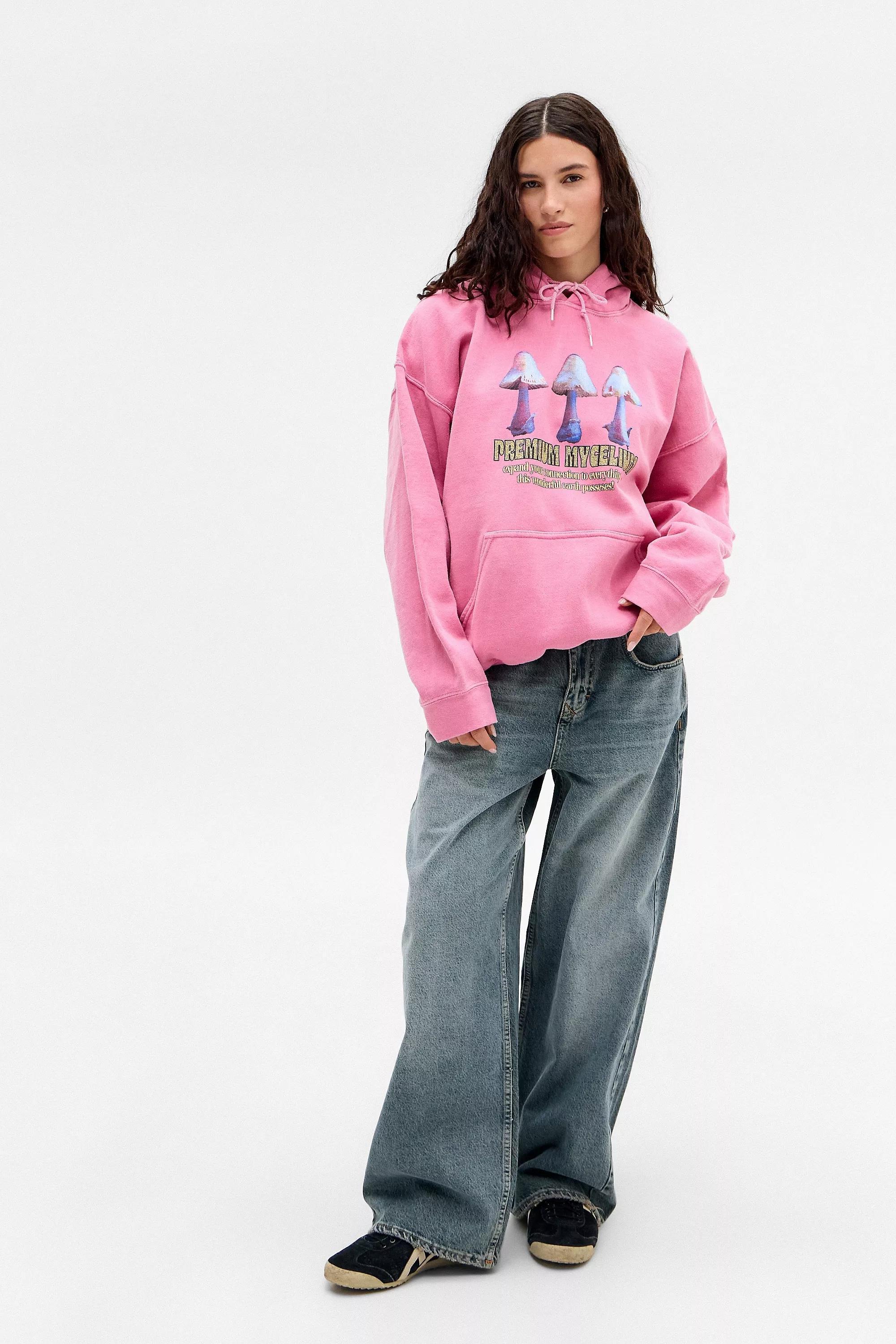 Pink Uo Printed Hoodie, , large image number 1