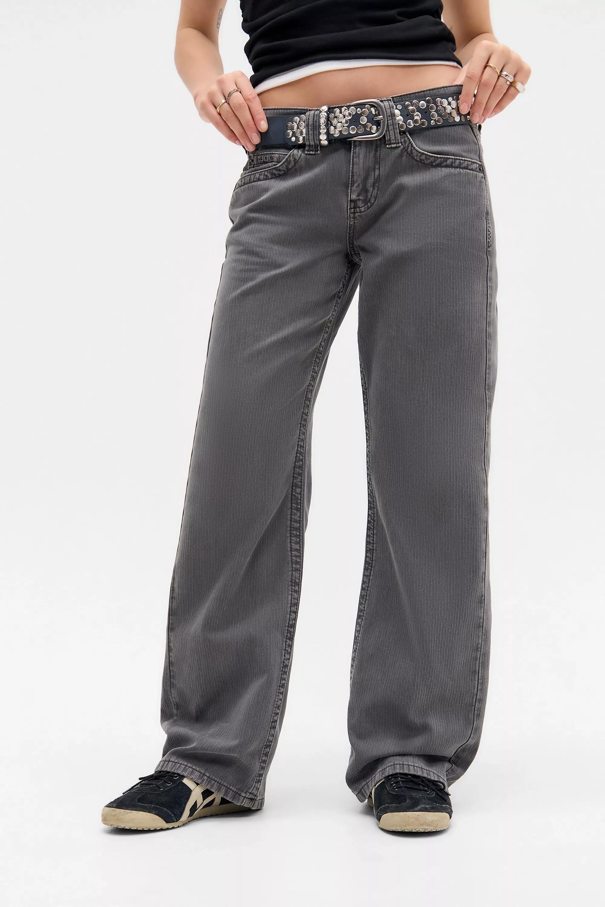 Grey UO Kayla Corduroy Trousers, , large image number 0