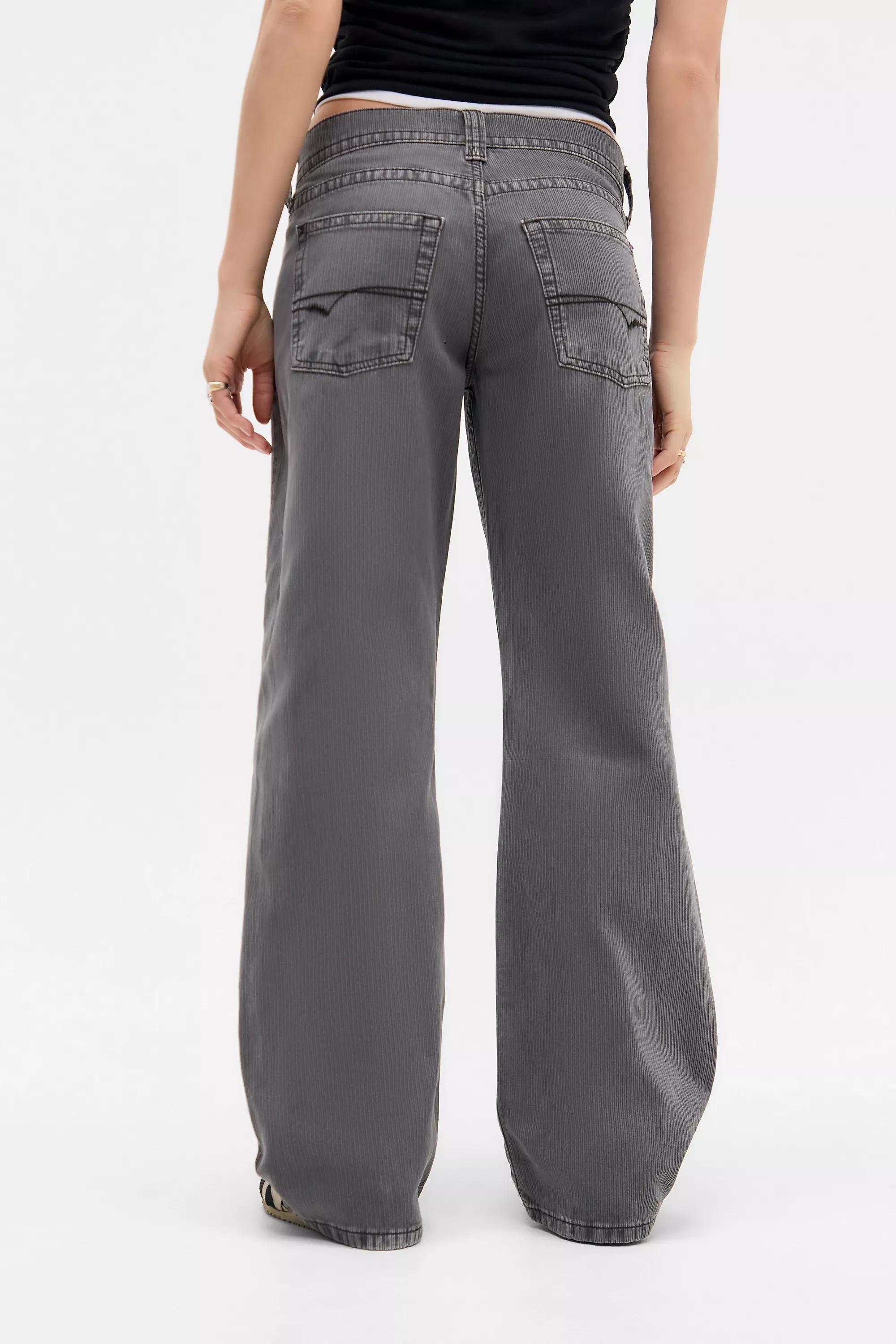Grey UO Kayla Corduroy Trousers, , large image number 3