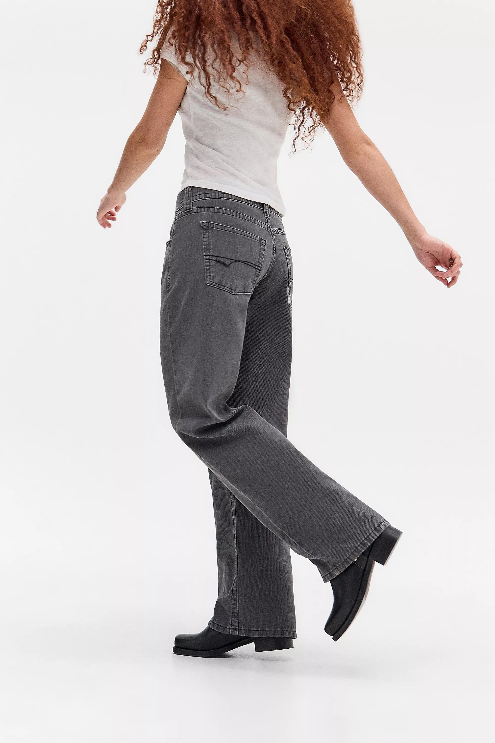 Grey UO Kayla Corduroy Trousers, , large image number 4