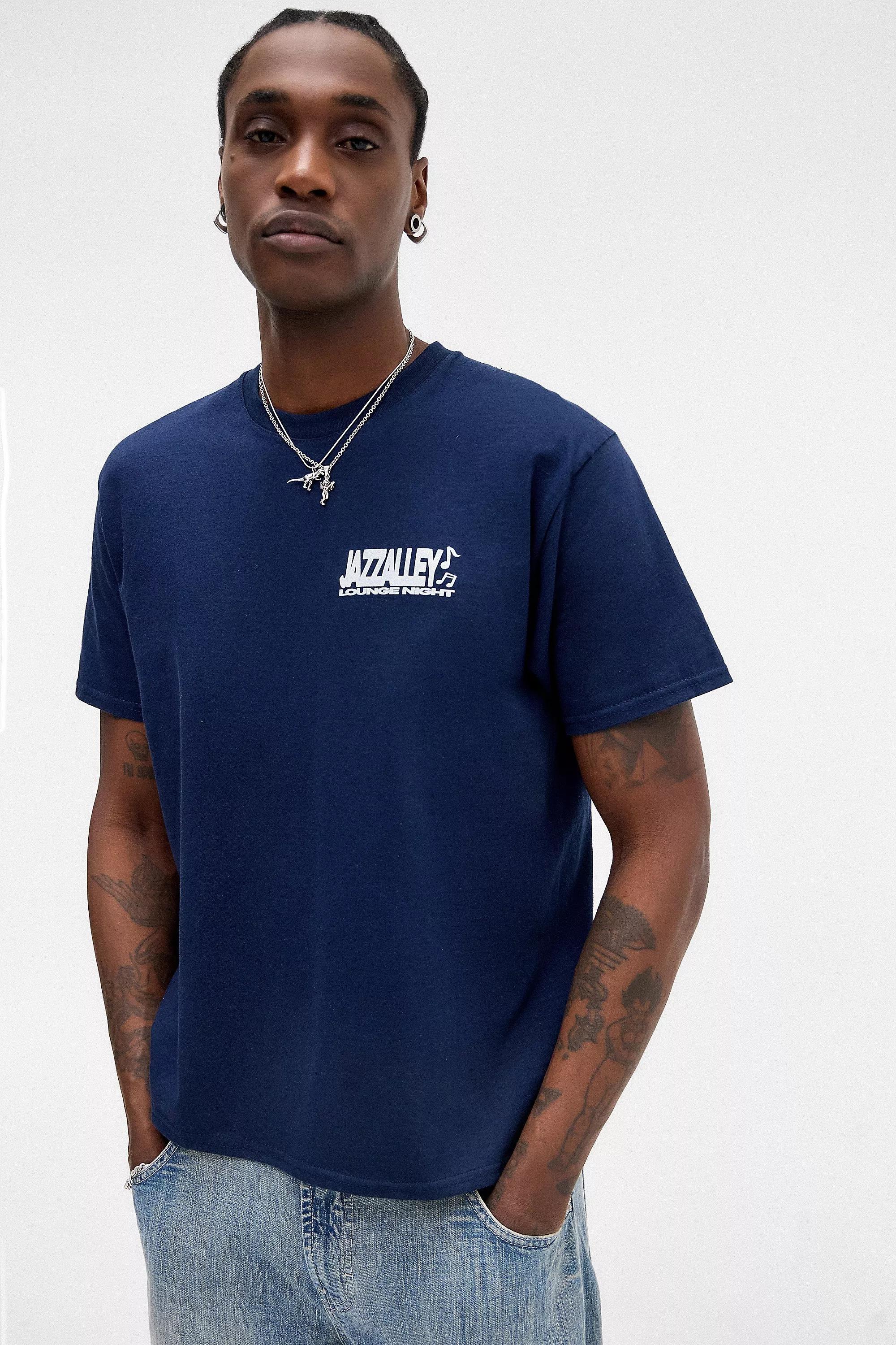 Navy Uo Printed T-Shirt, , large image number 1