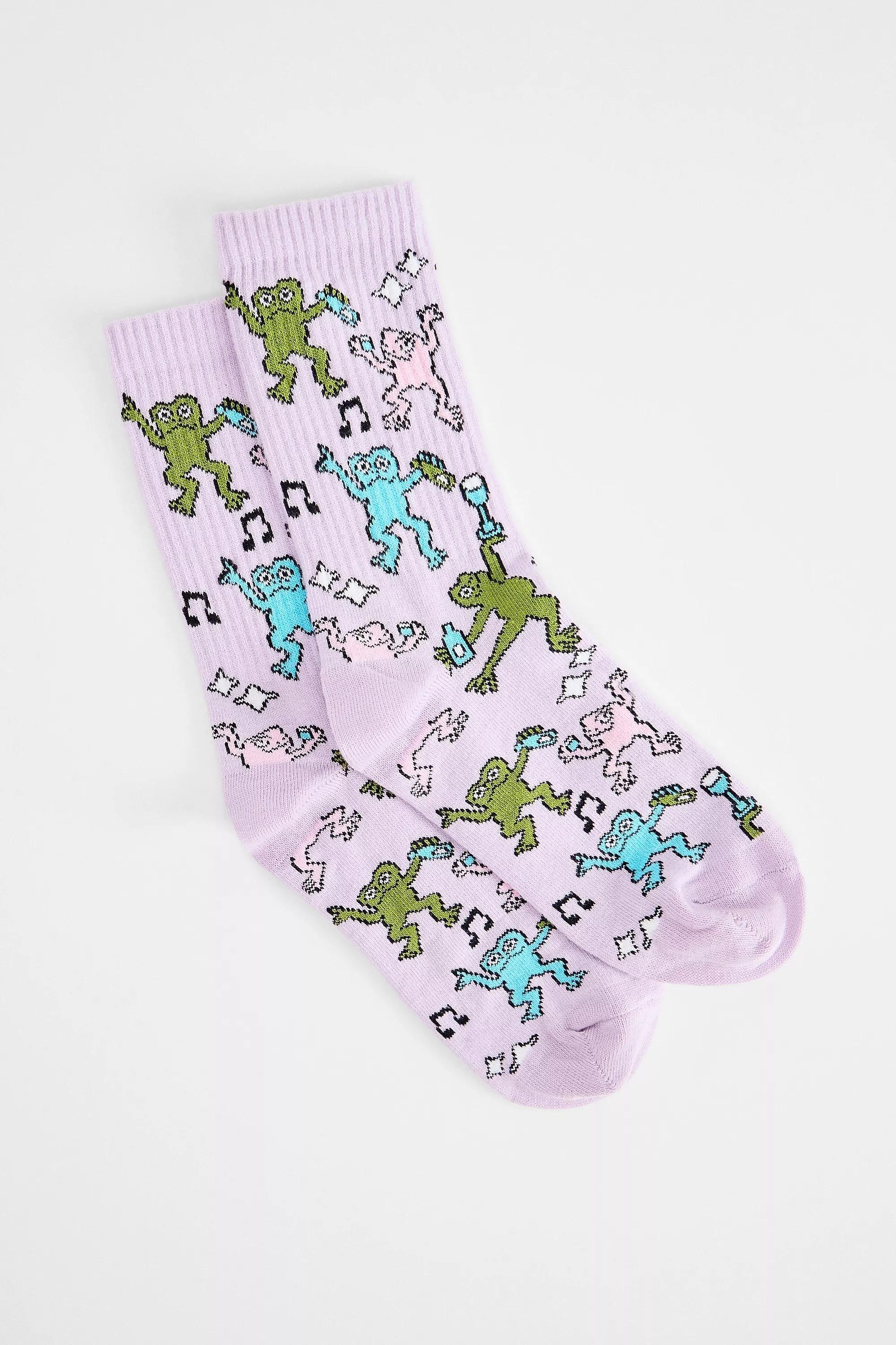 LILAC Out From Under Crazy Dancing Frog Socks, LILAC, large image number 1