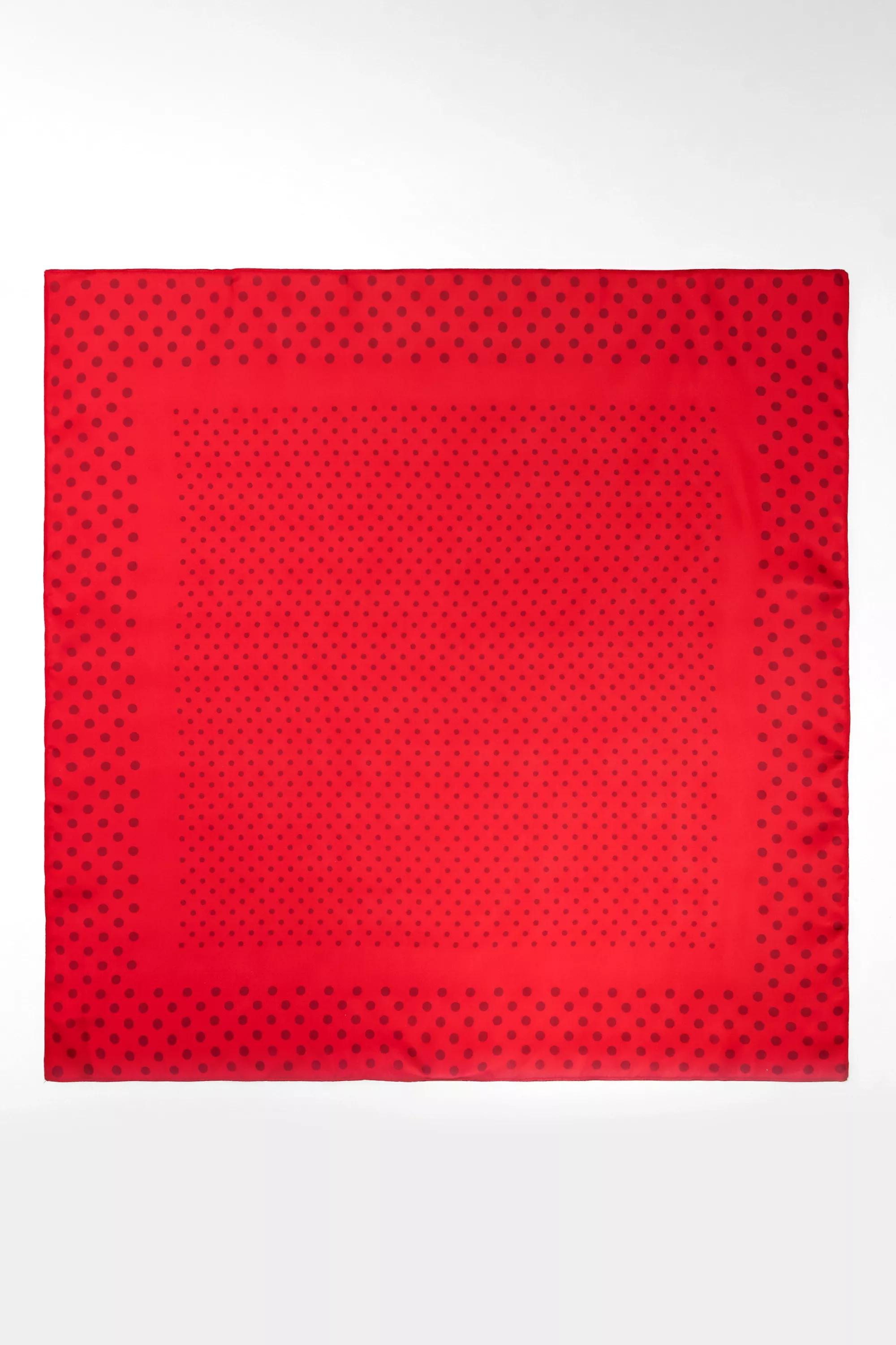 Red UO Silky Warped Polka Dot Headscarf, RED, large image number 2