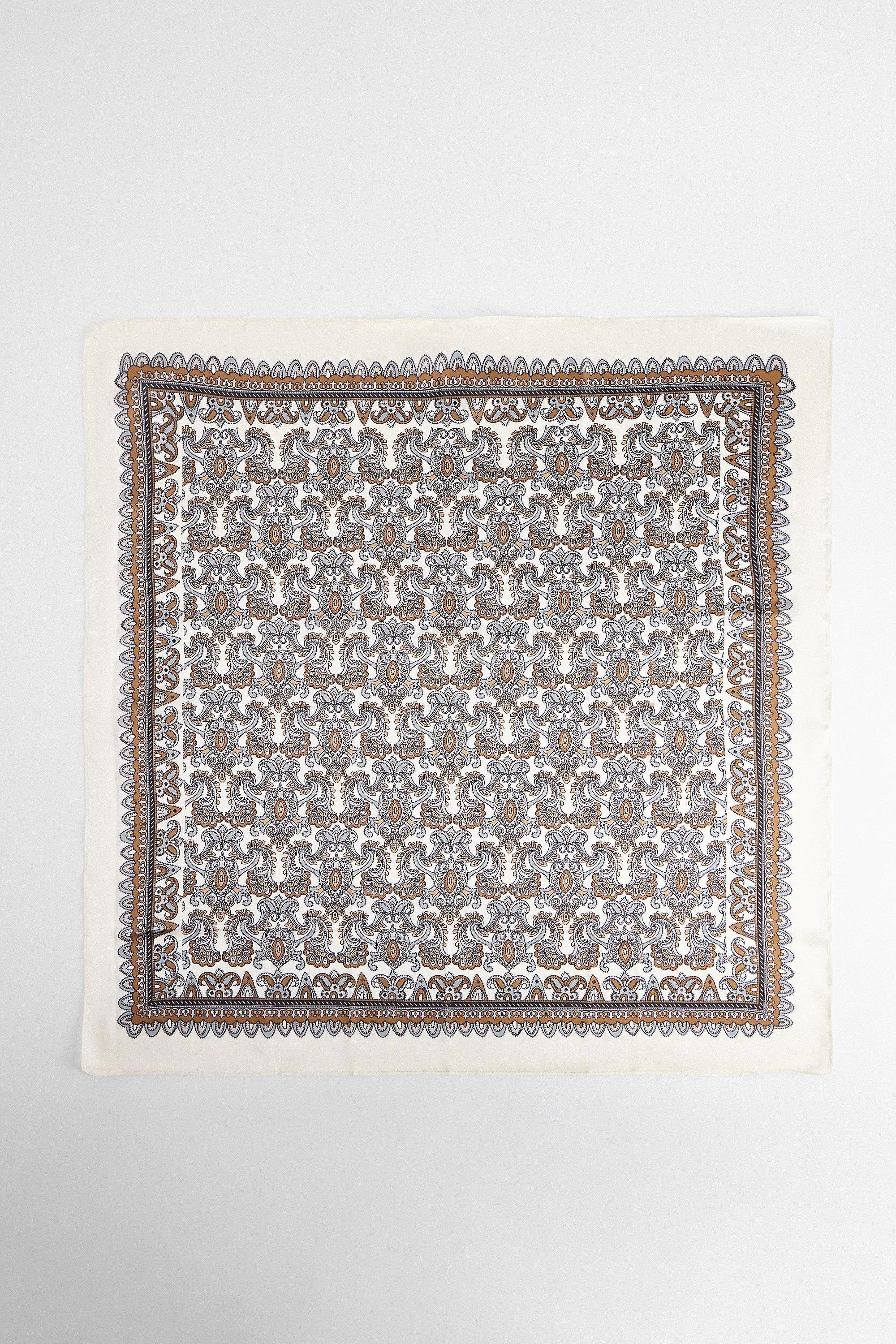 Multicolour UO Silky Ornate Headscarf, CREME, large image number 1