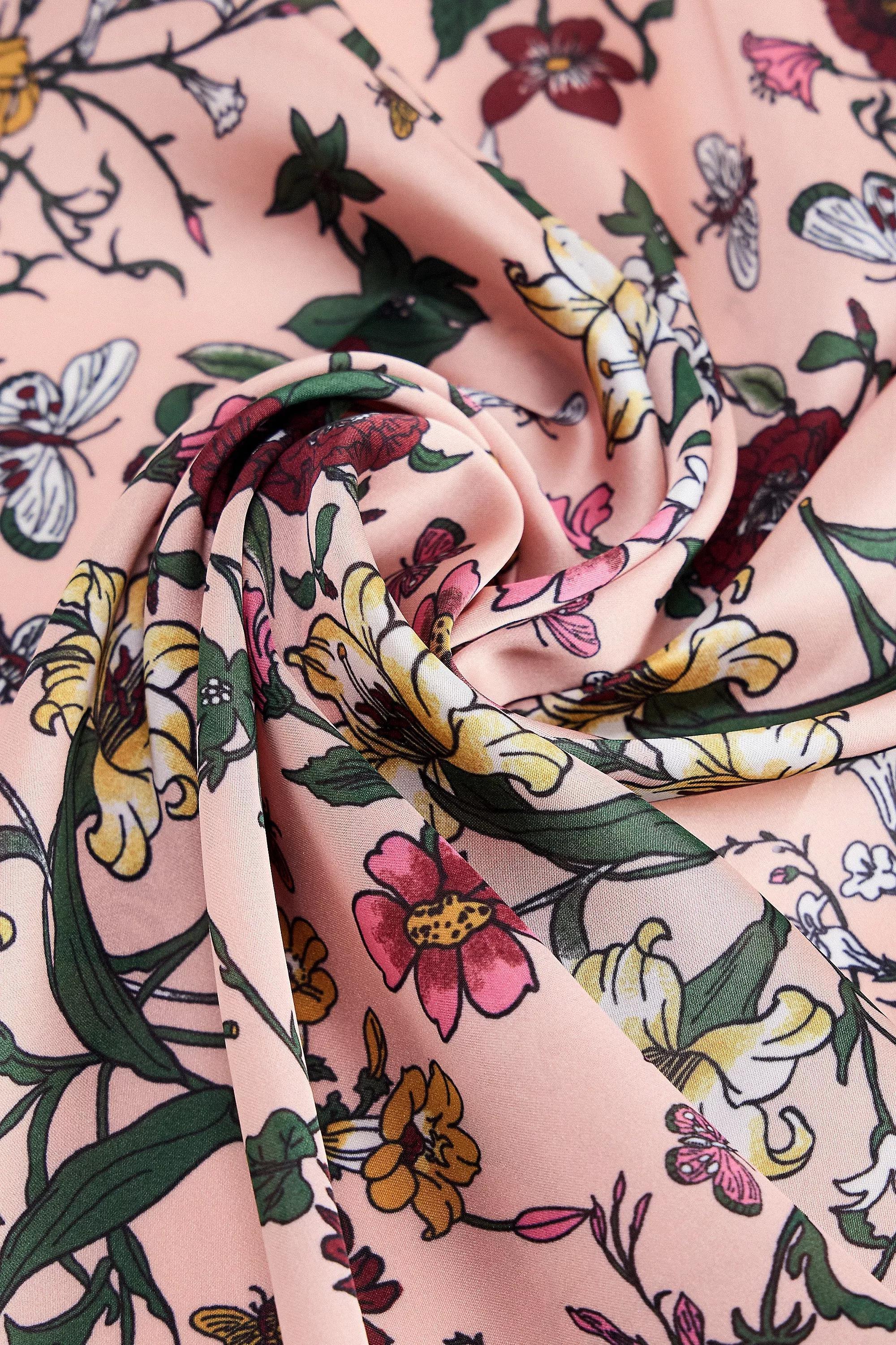 Pink Uo Silky Busy Floral Headscarf, PINK, large image number 3