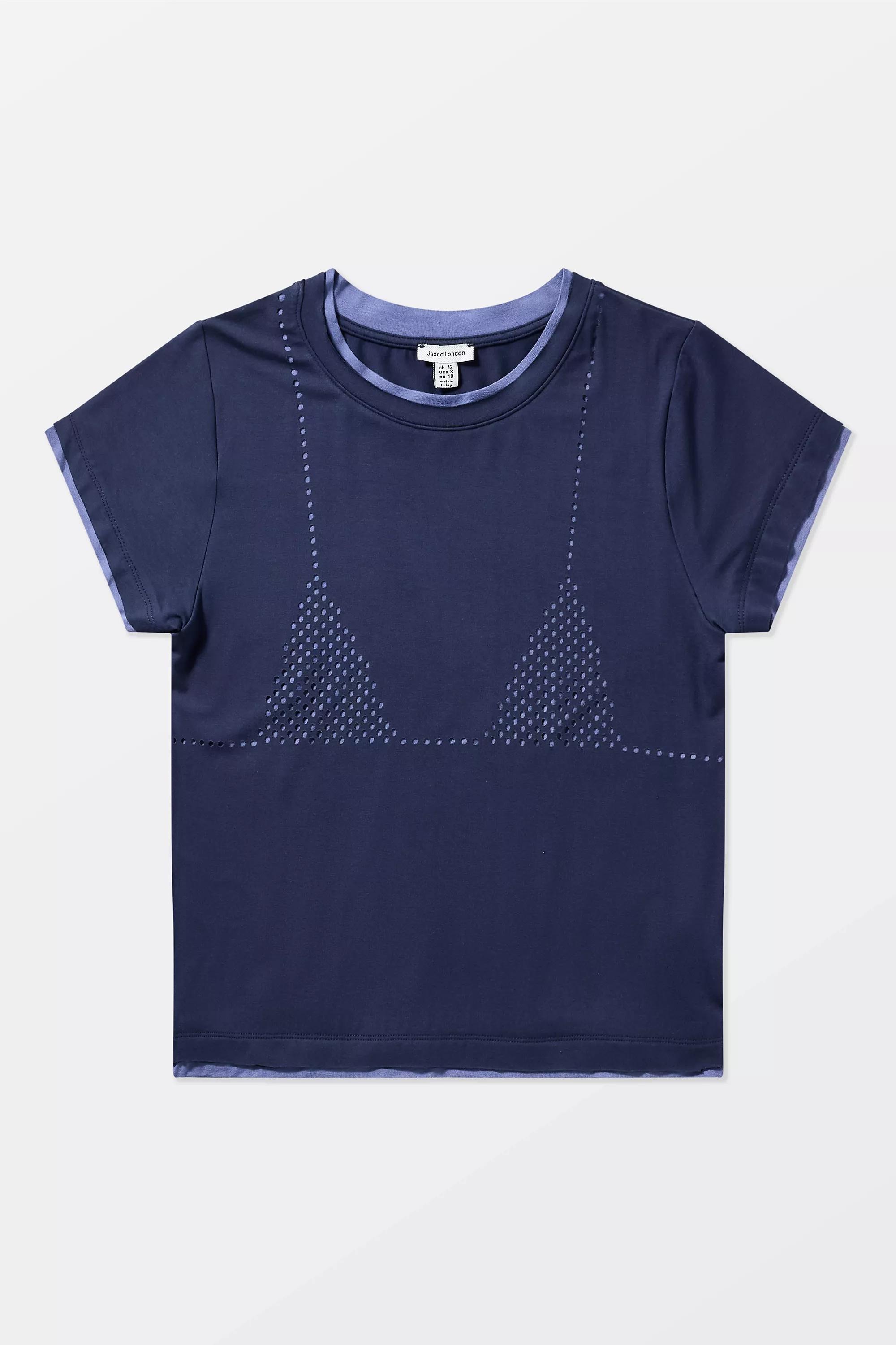 Navy Jaded London Illusion Top, , large image number 5