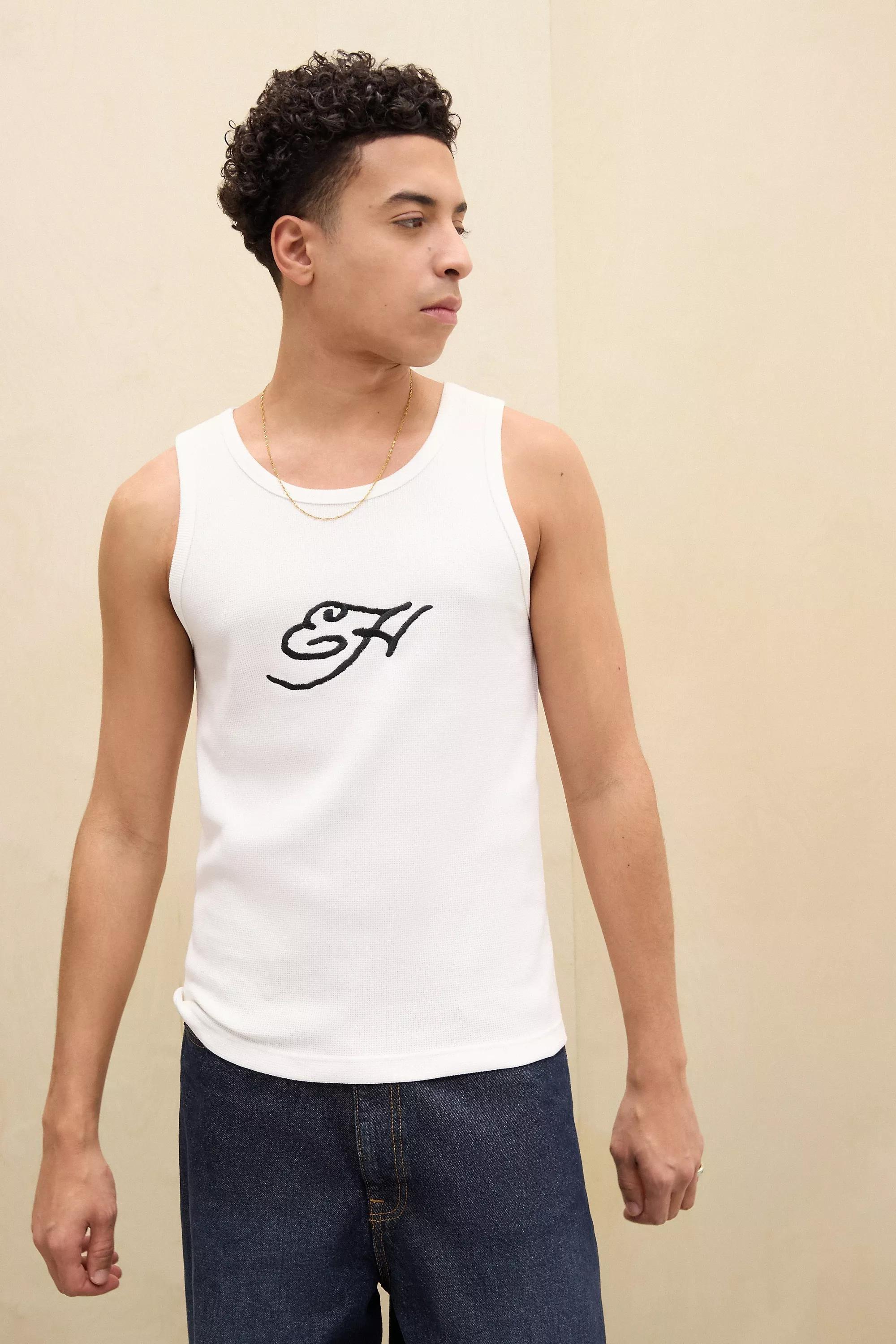 White Ed Hardy Uo Exclusive Waffle Vest, , large image number 0