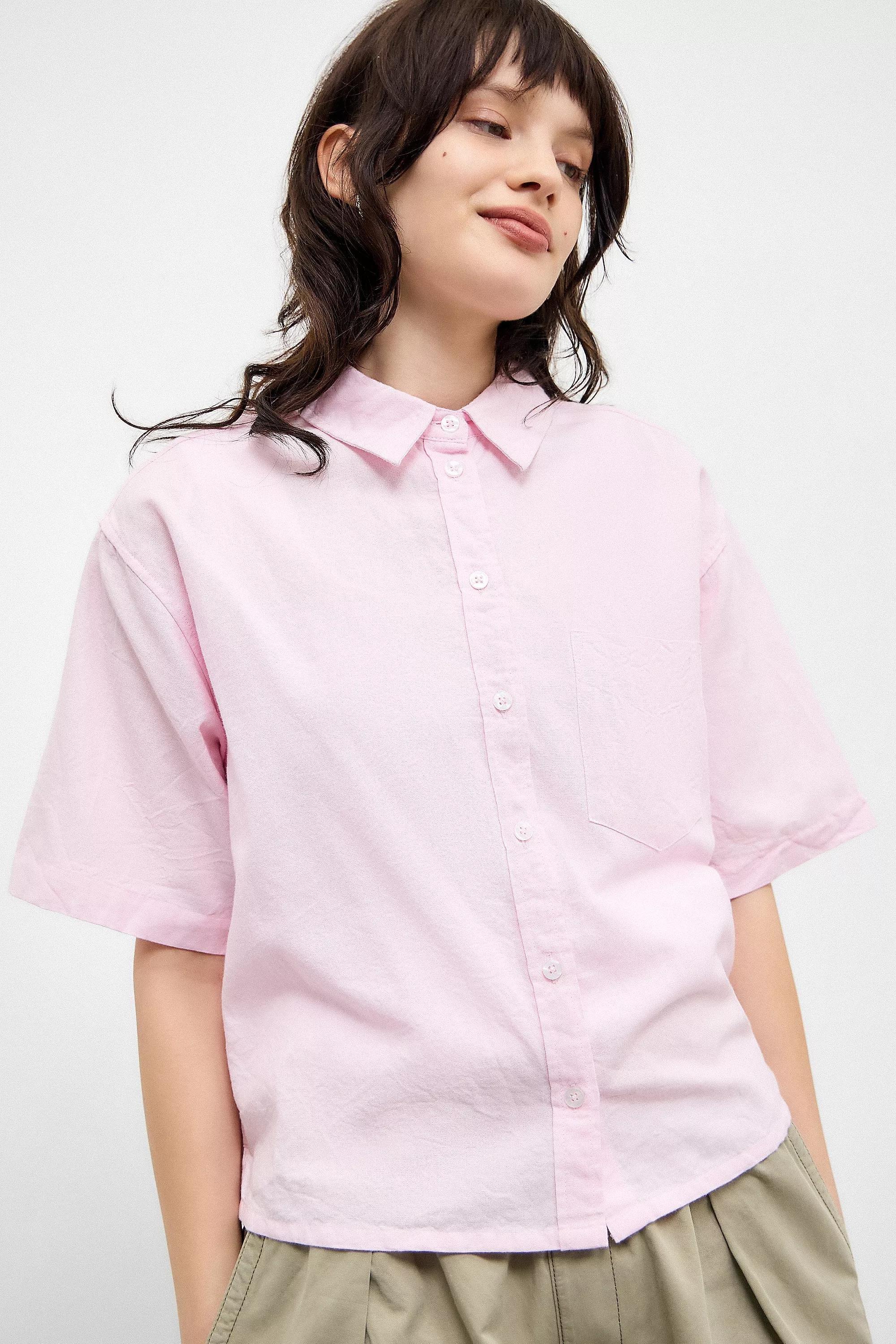 Pink Bdg Cody Cropped Shirt, , large image number 0