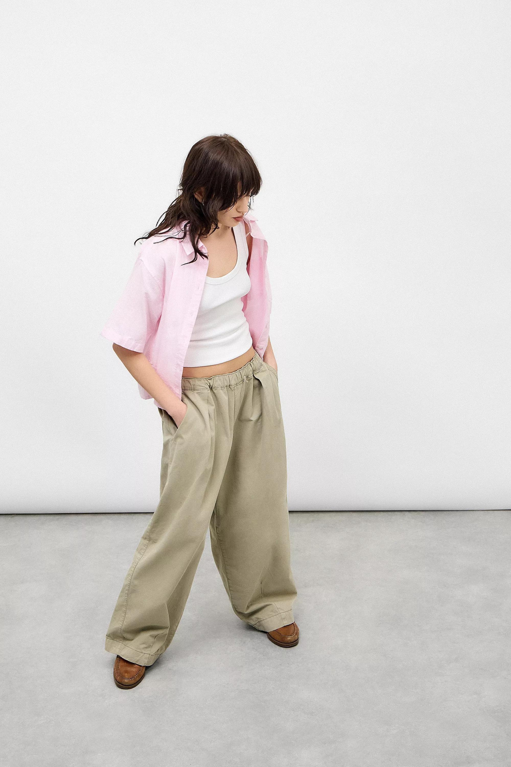 Pink Bdg Cody Cropped Shirt, , large image number 1