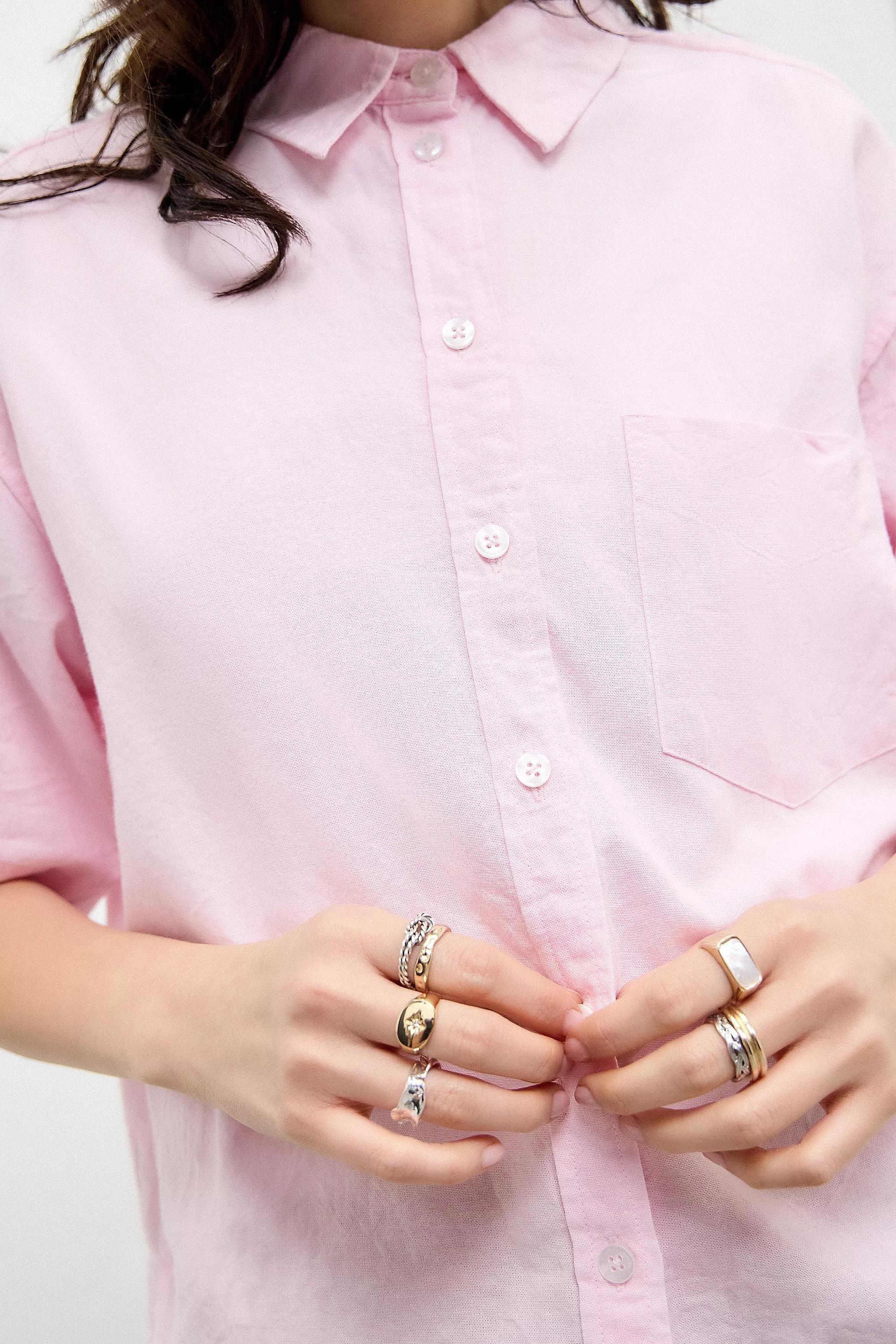 Pink Bdg Cody Cropped Shirt, , large image number 2