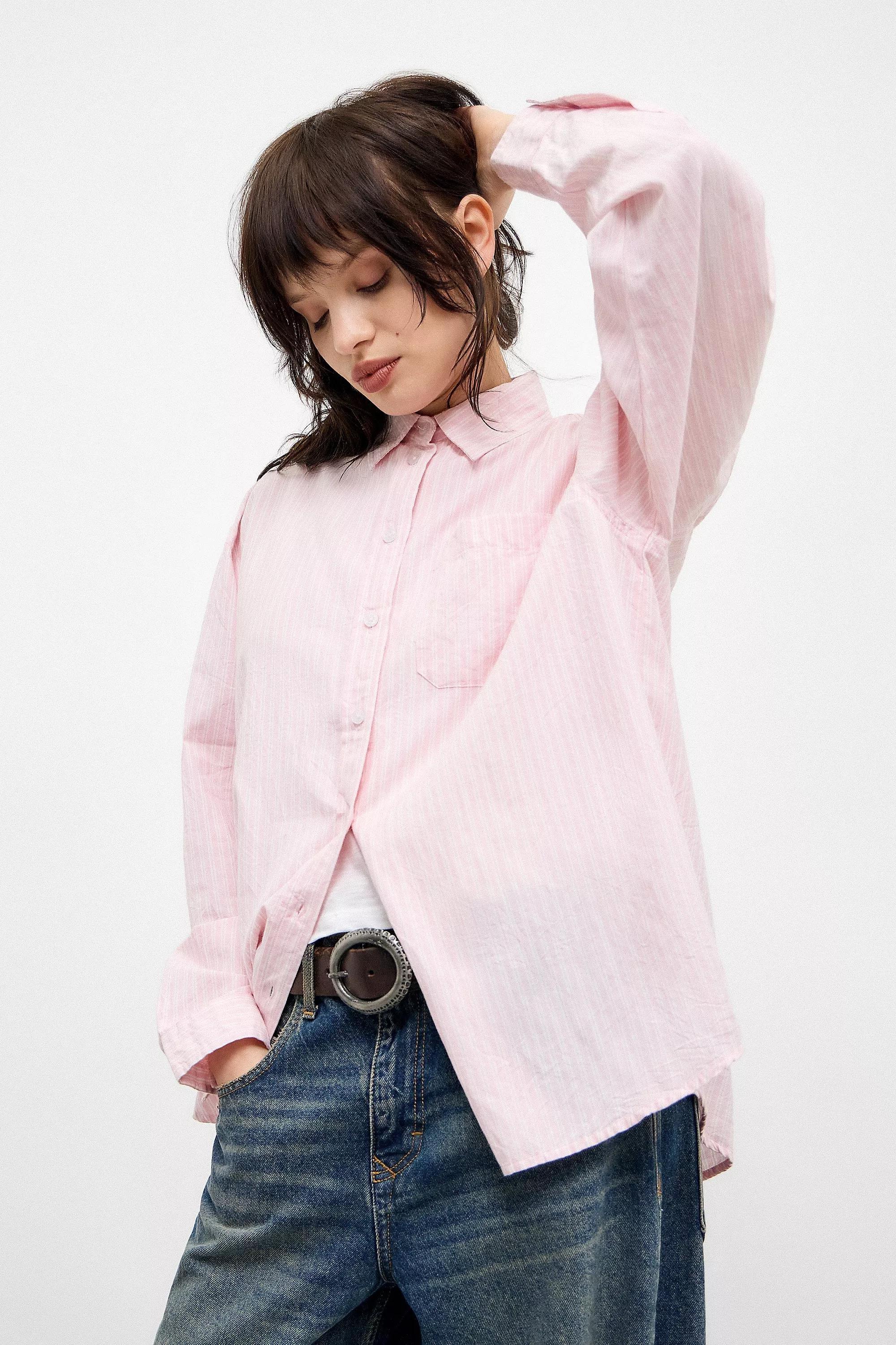 Pink Bdg Beck Stripe Shirt, , large image number 1