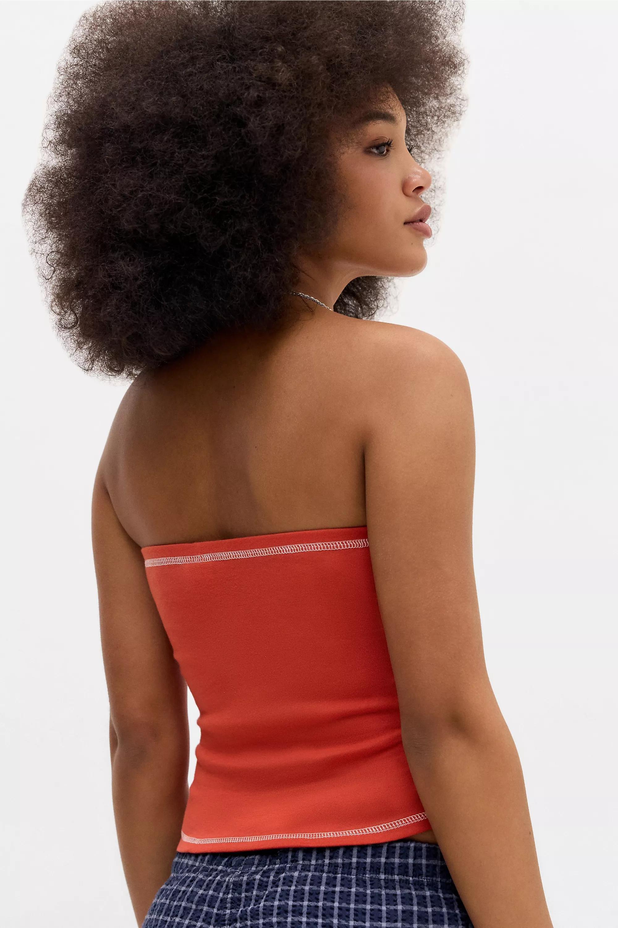 Red Uo Frank Car Bandeau Top, , large image number 3
