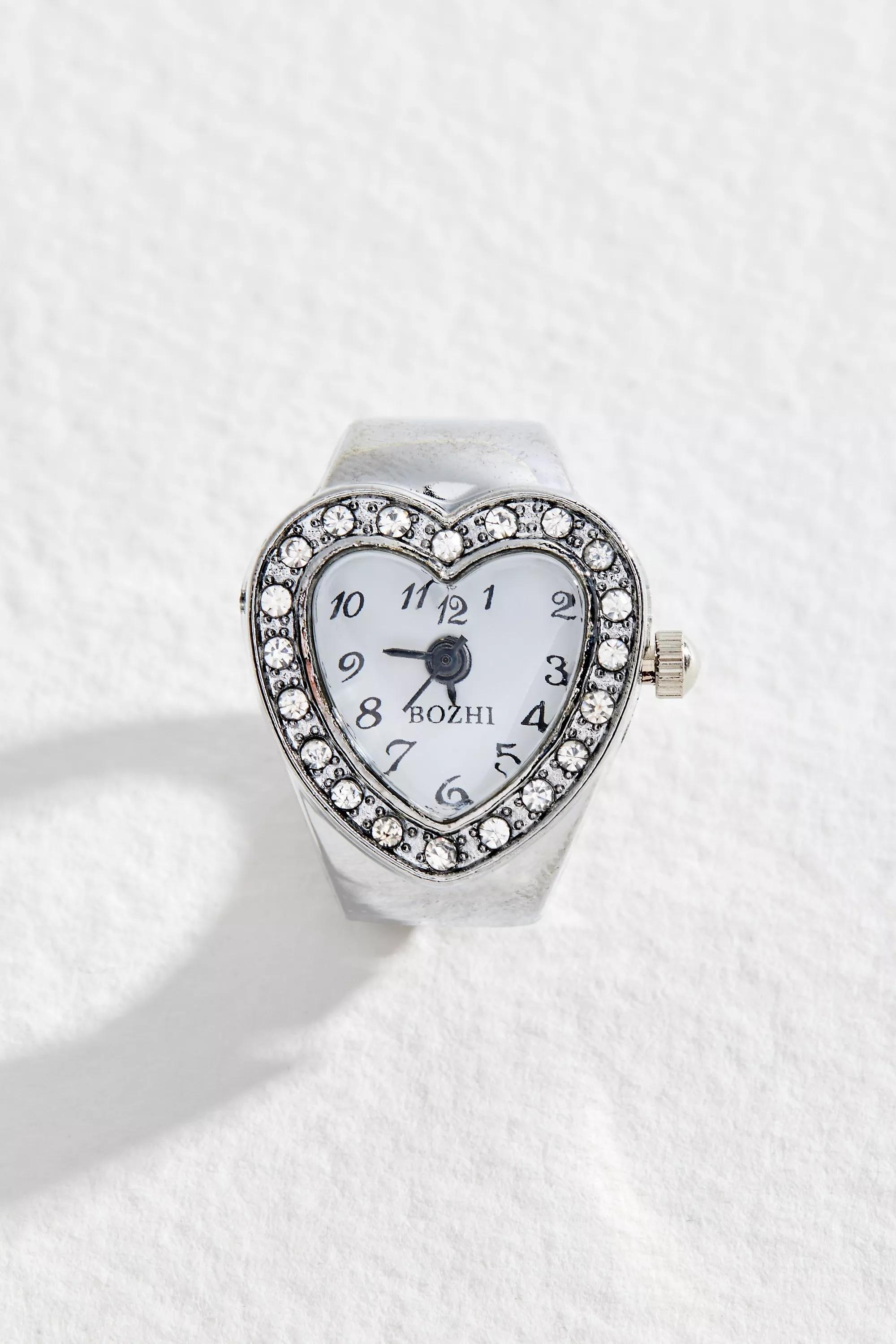 Silver Silence + Noise Heart Watch Ring, SLVR, large image number 0