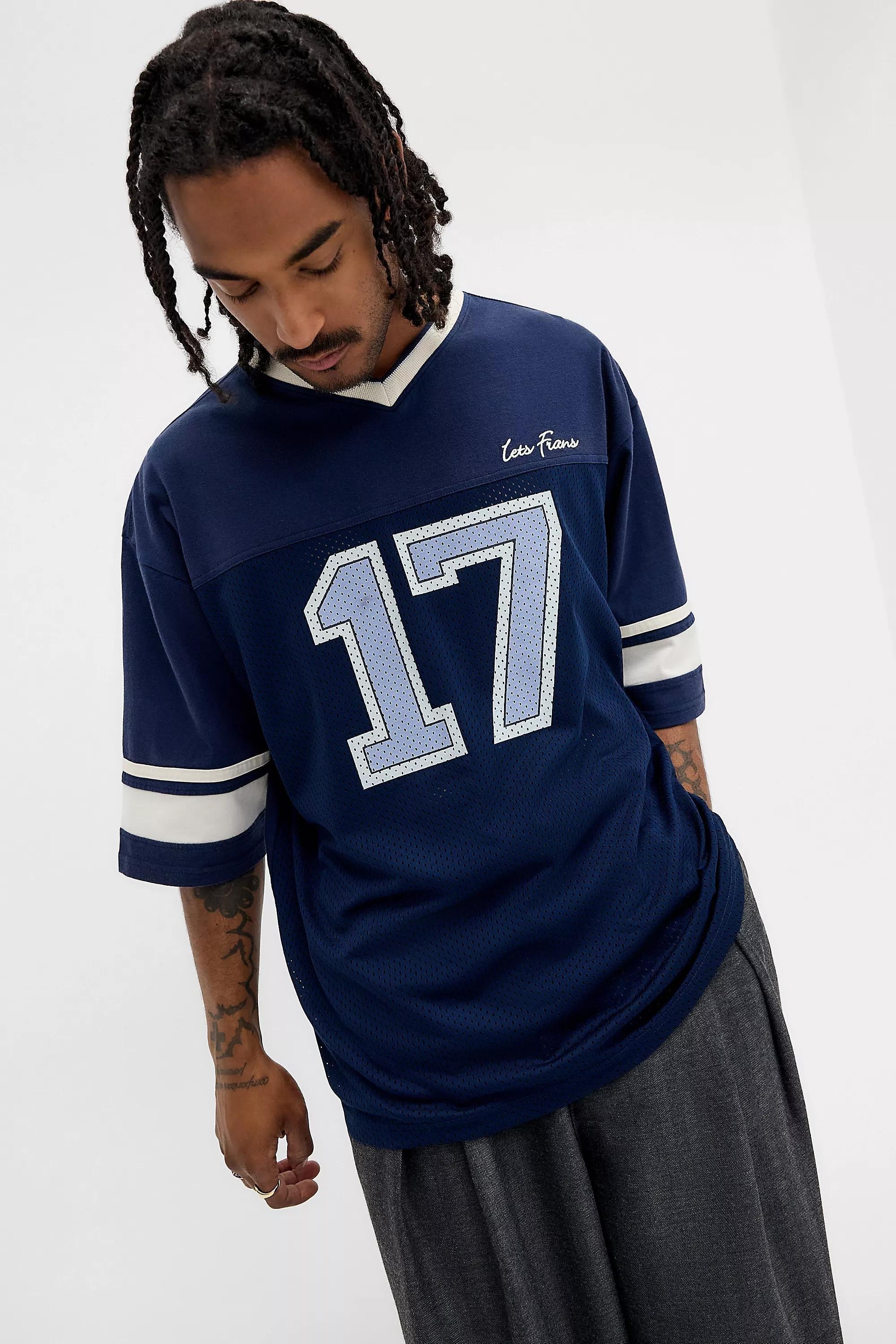 Navy Iets Frans... Mesh Pritned T-Shirt, NAVY, medium