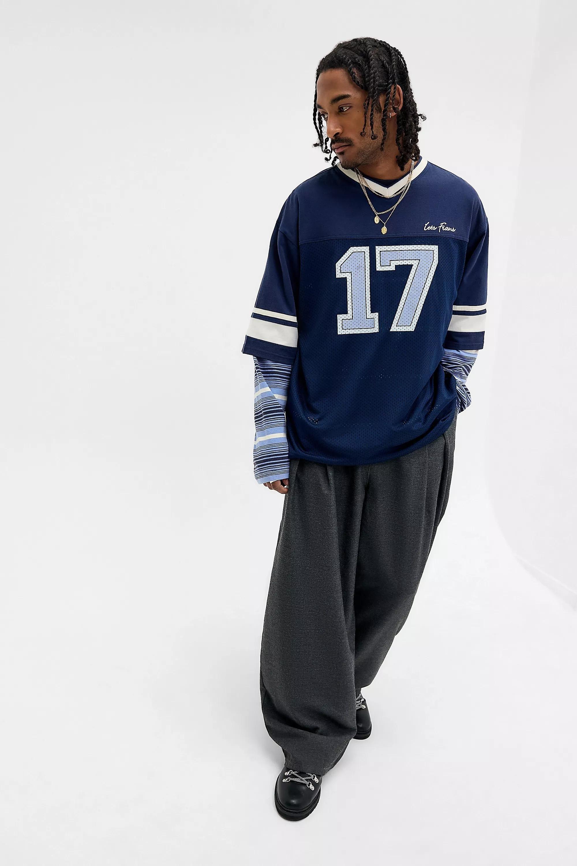 Navy Iets Frans... Mesh Pritned T-Shirt, NAVY, medium