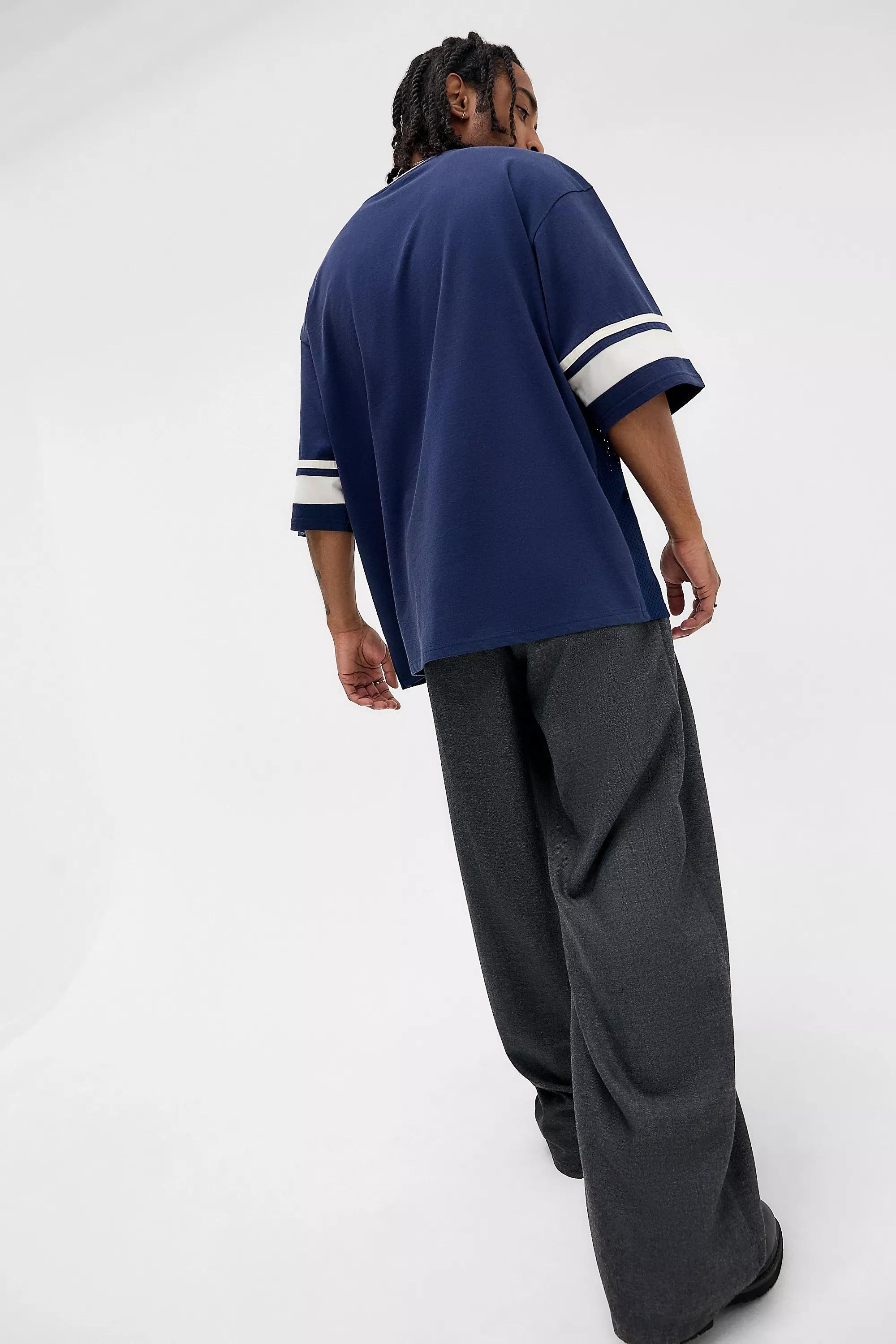 Navy Iets Frans... Mesh Pritned T-Shirt, NAVY, large image number 3