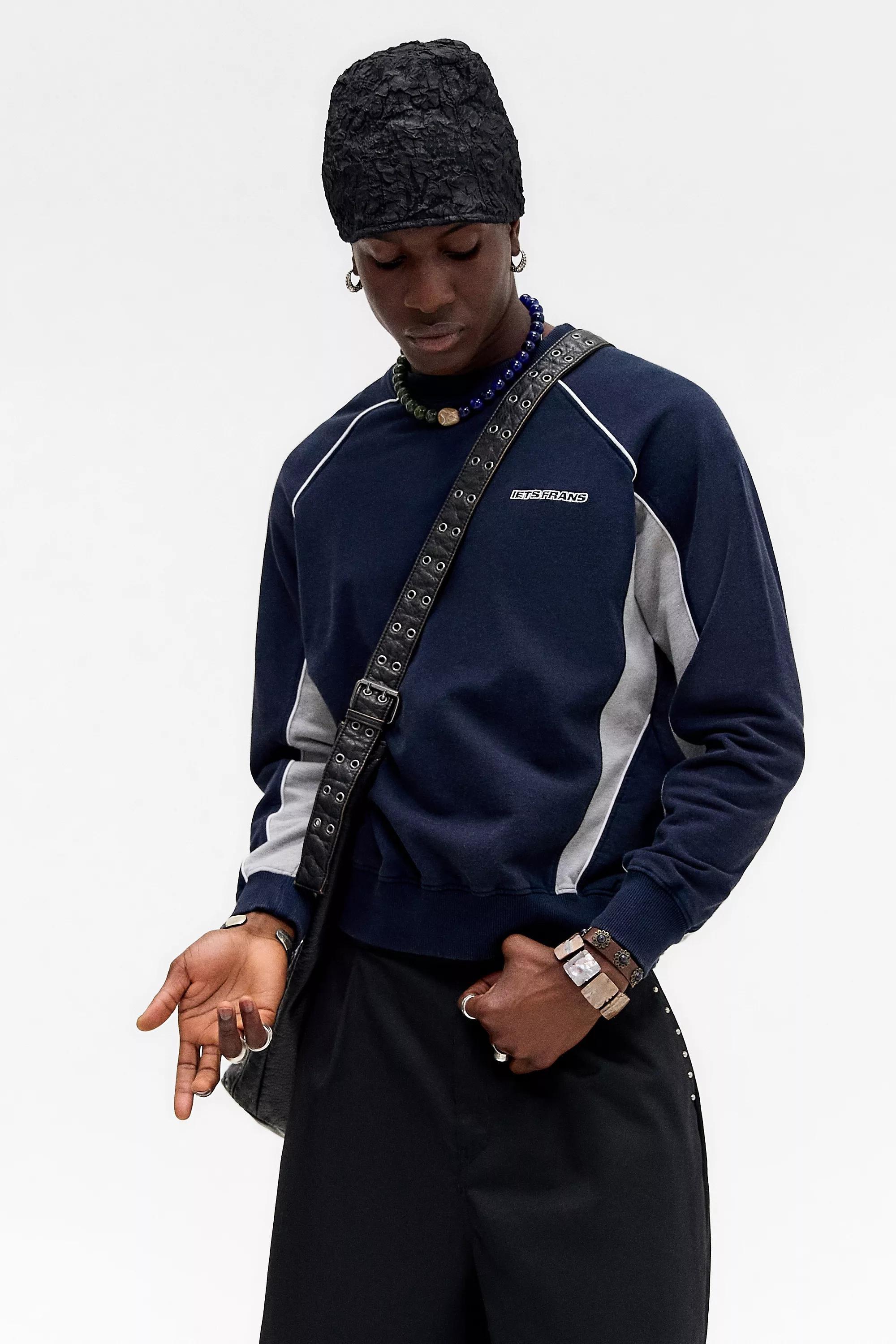 Navy Iets Frans... Harri Panelled Sweatshirt, , large image number 4