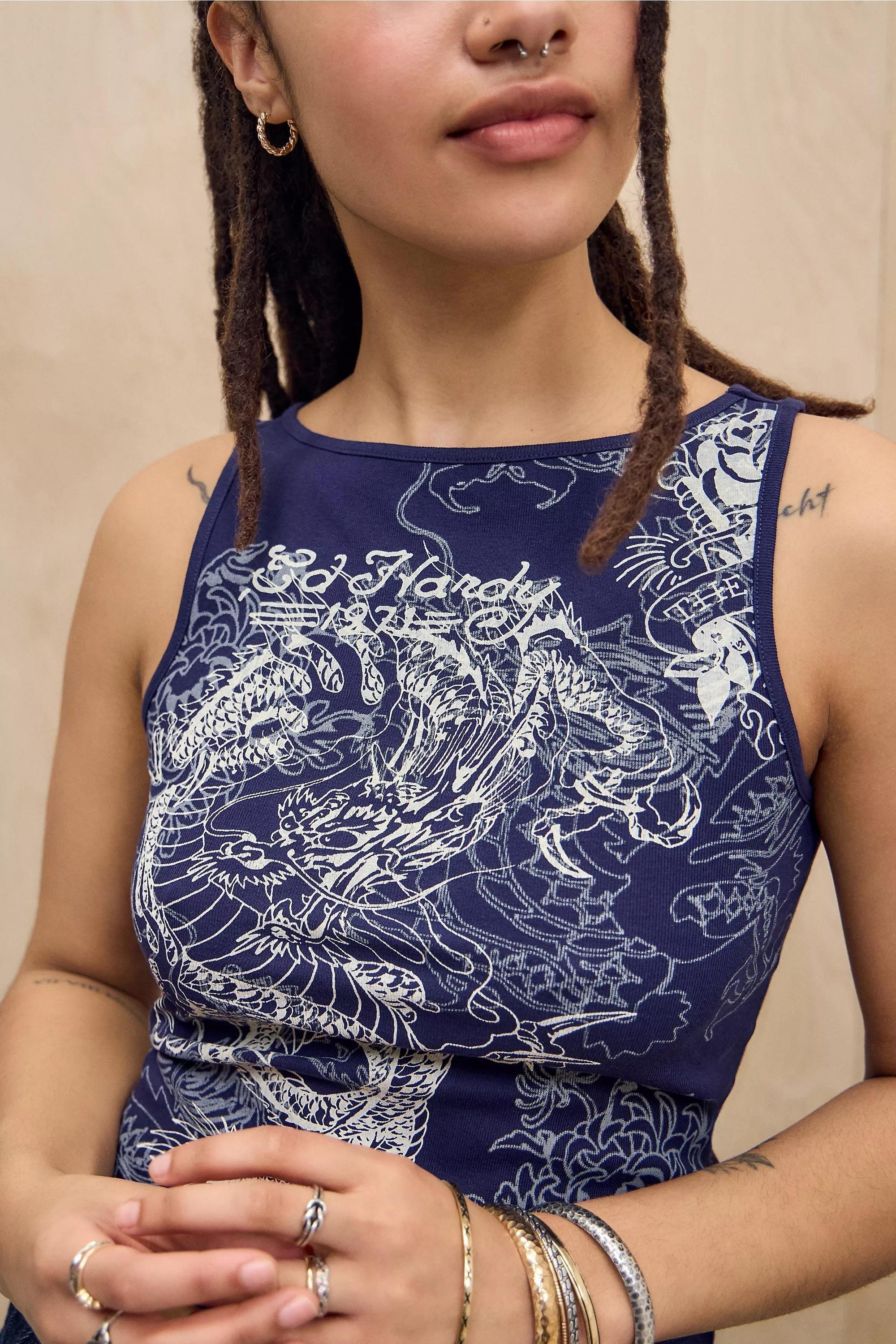 Blue Ed Hardy Uo Exclusive Dragon Vest, , large image number 0