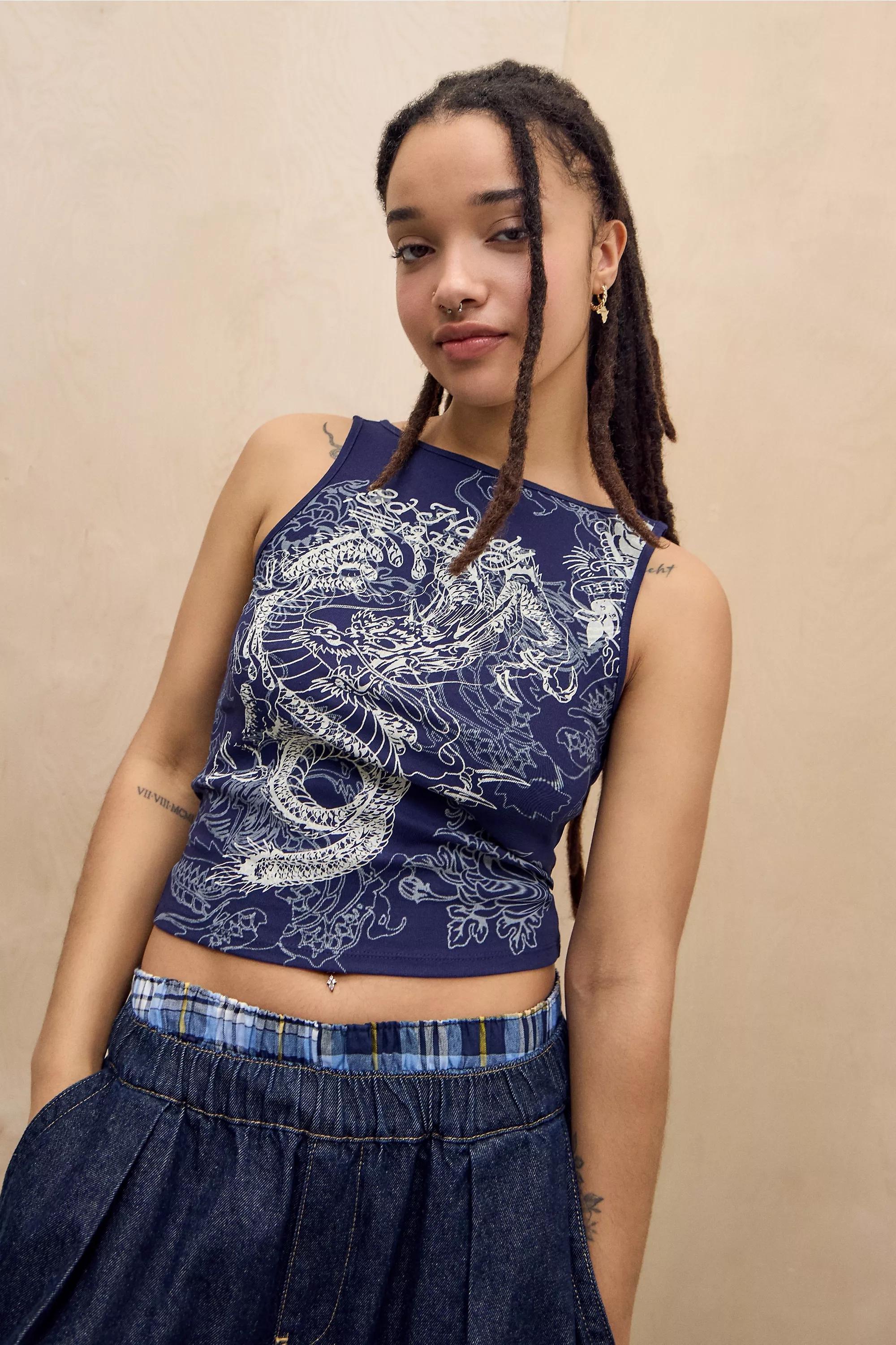 Blue Ed Hardy Uo Exclusive Dragon Vest, , large image number 1