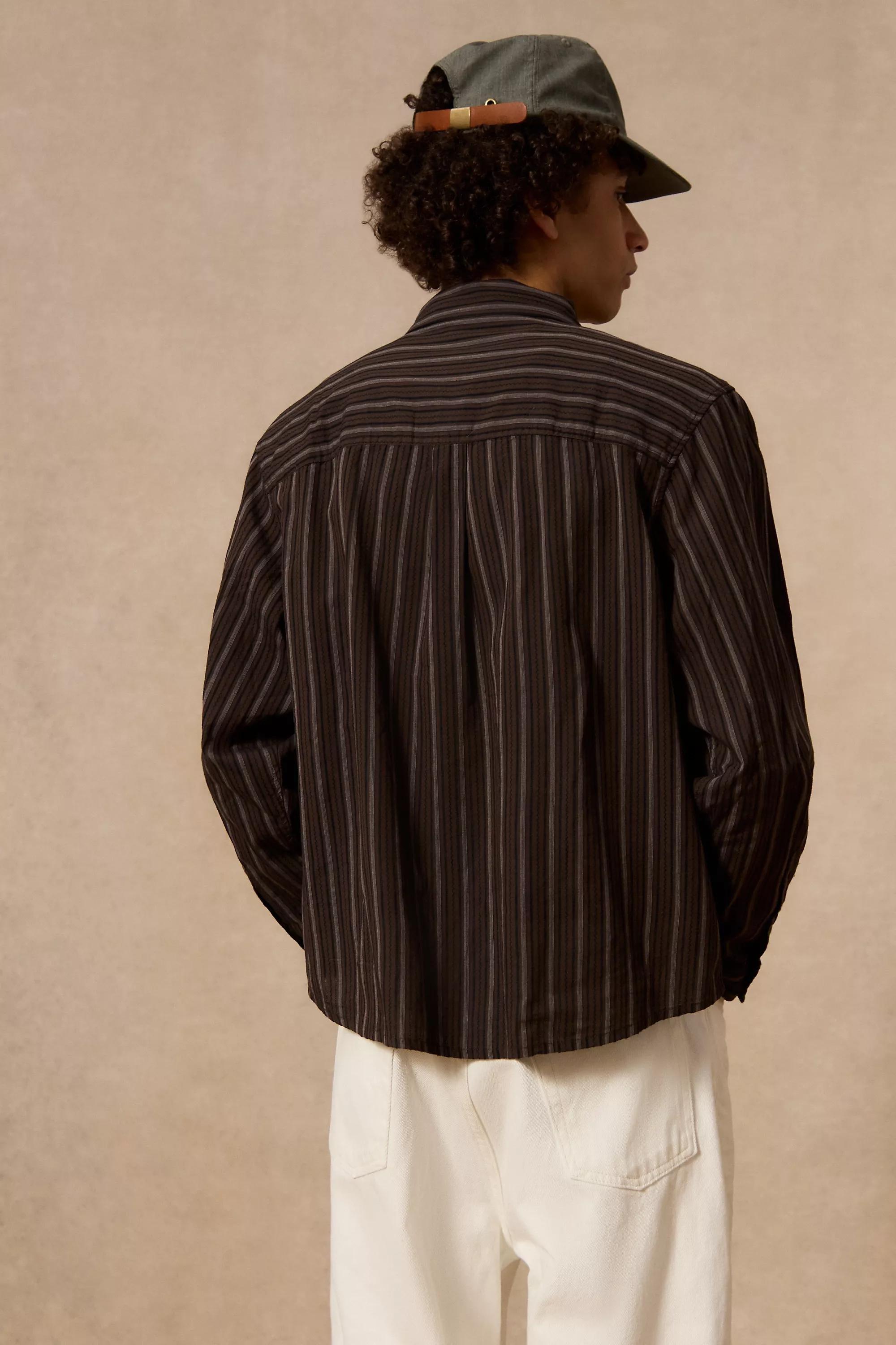 Brown Loom Brown Nolan Stripe Shirt, BRN, large image number 3