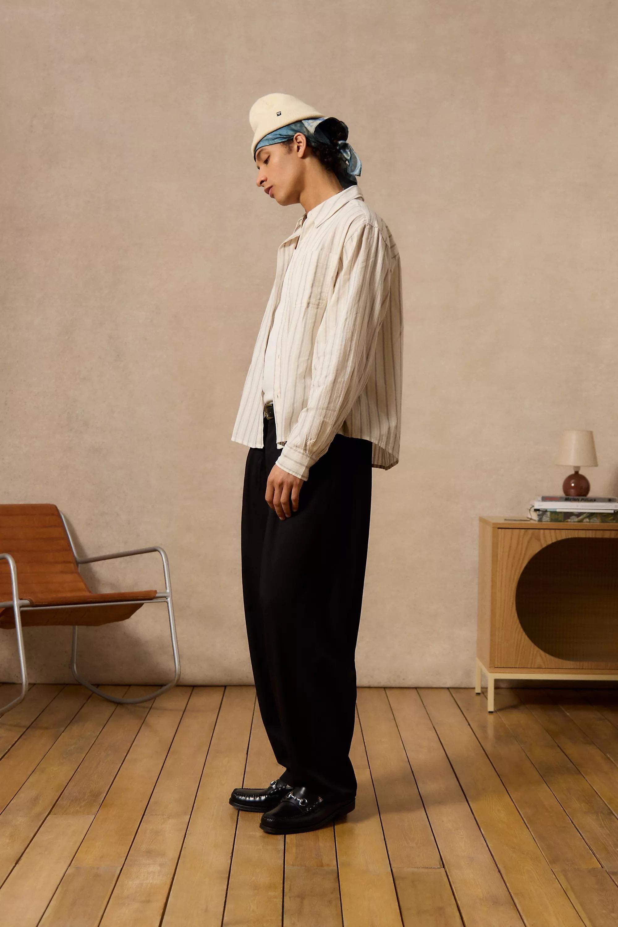 IVORY Loom Ecru Nolan Stripe Shirt, IVRY, large image number 1