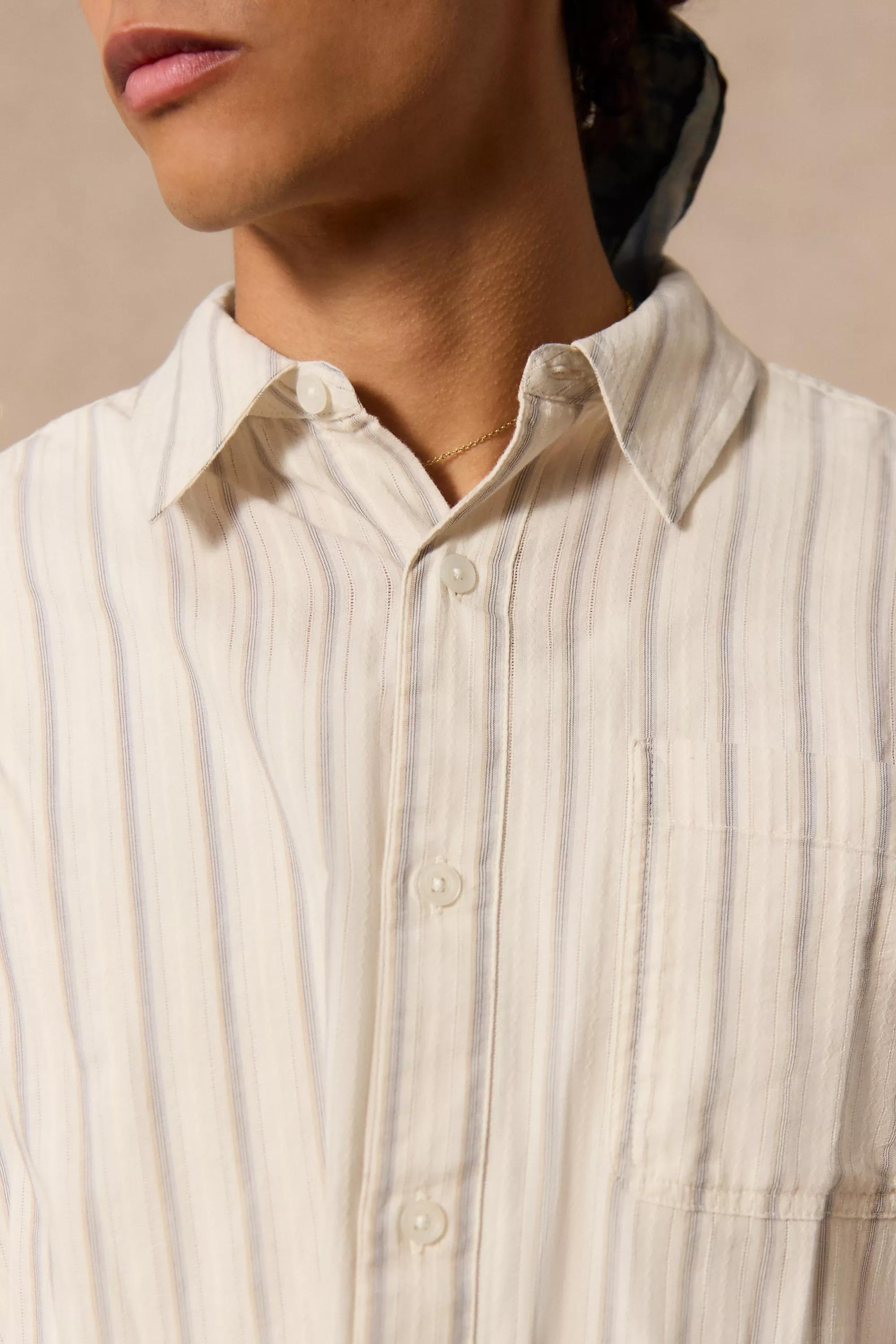 IVORY Loom Ecru Nolan Stripe Shirt, IVRY, large image number 2