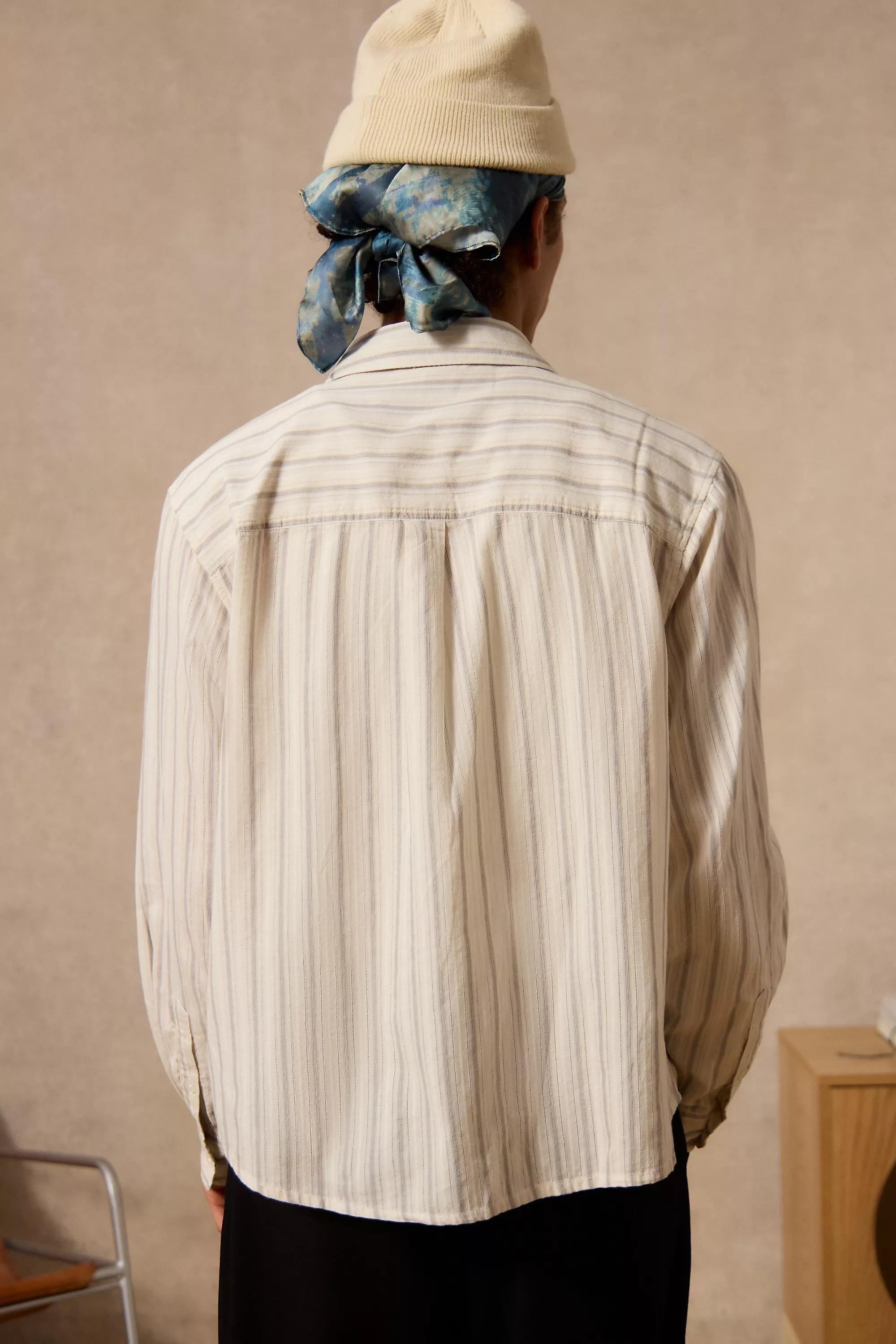 IVORY Loom Ecru Nolan Stripe Shirt, IVRY, large image number 3